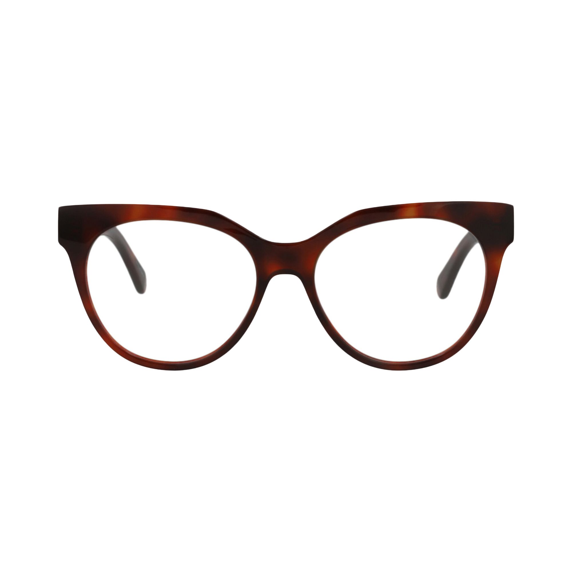 Pre-owned Stella Mccartney Cat Eye Frame Acetate Optical Frames 'havana/transparent' | Brown | Women's Size On