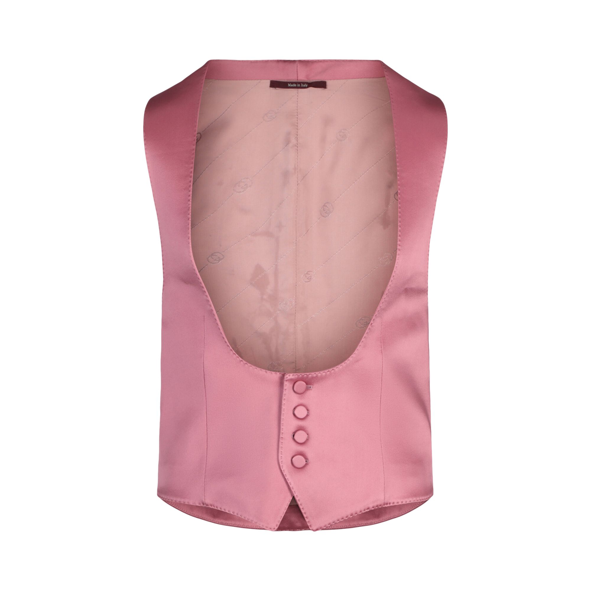 Pre-owned Gucci Button Up Satin Vest 'pink' | Men's Size 44