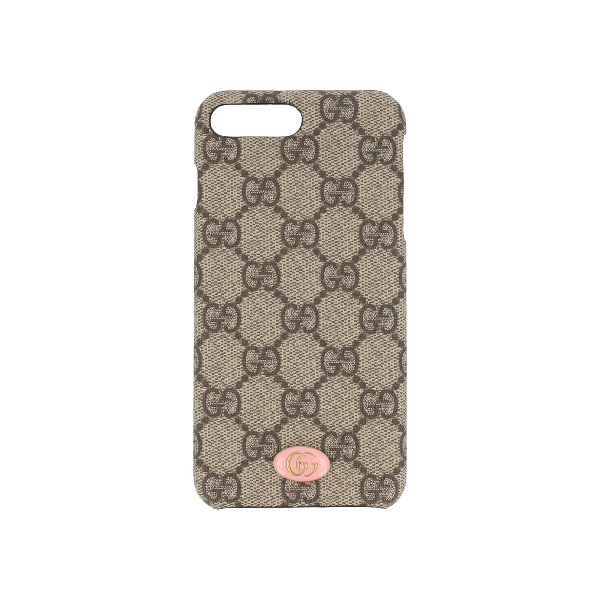 Pre-owned Gucci Gg Supreme Iphone 8 Plus Case 'white/beige' | Women's Size Onesize