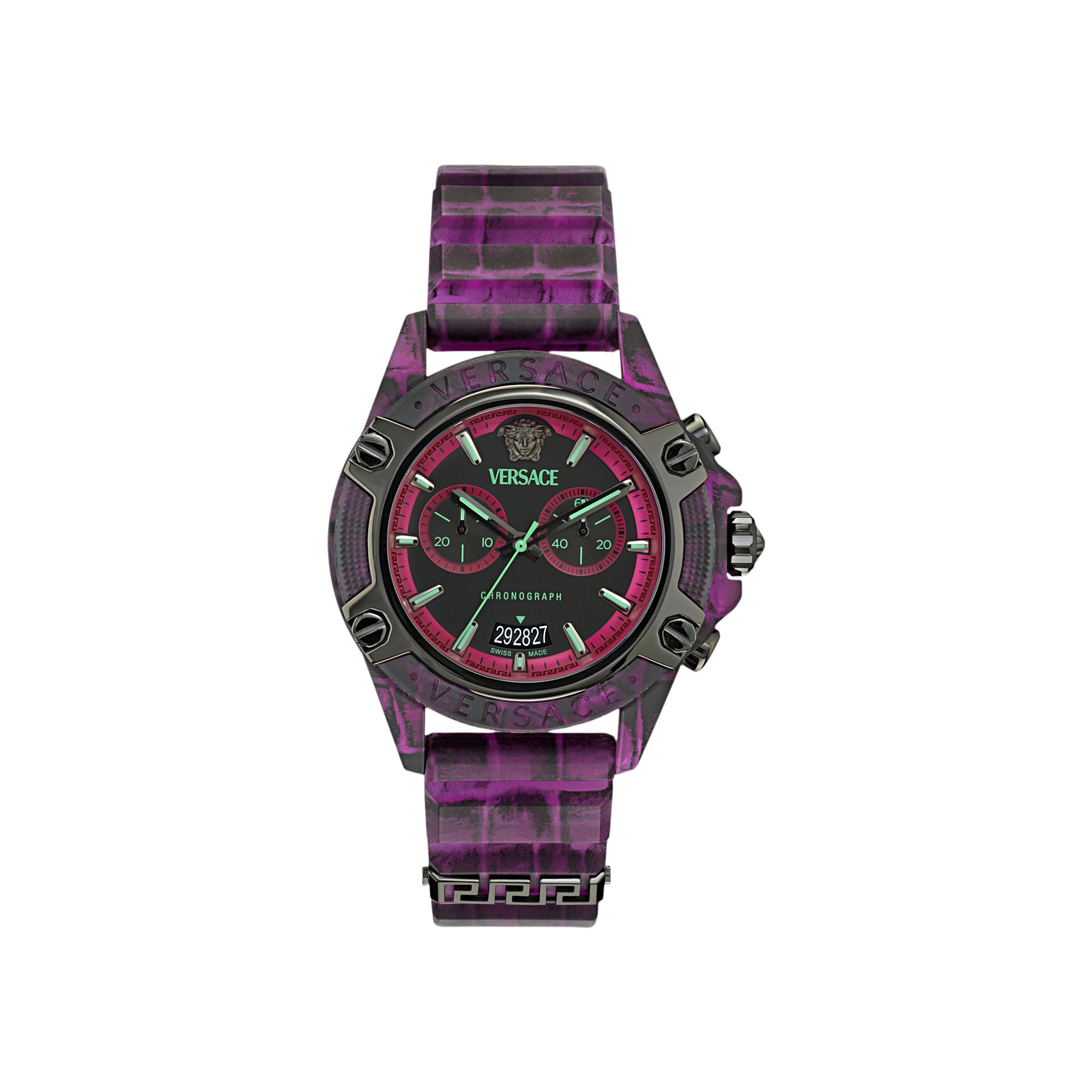 Pre-owned Versace Icon Active Chronograph Watch 'pink' | Men's Size Onesize