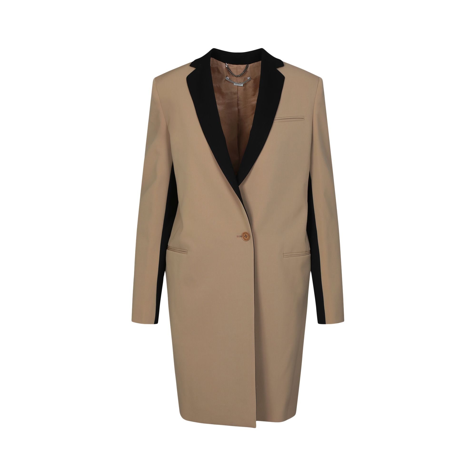 Pre-owned Stella Mccartney Colorblock Wool Coat 'sugarcane' | Tan | Women's Size 40 In Brown