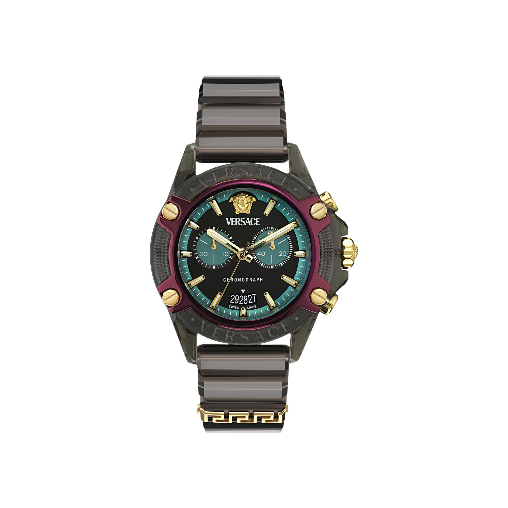 Pre-owned Versace Icon Active Chronograph Watch 'black' | Men's Size Onesize