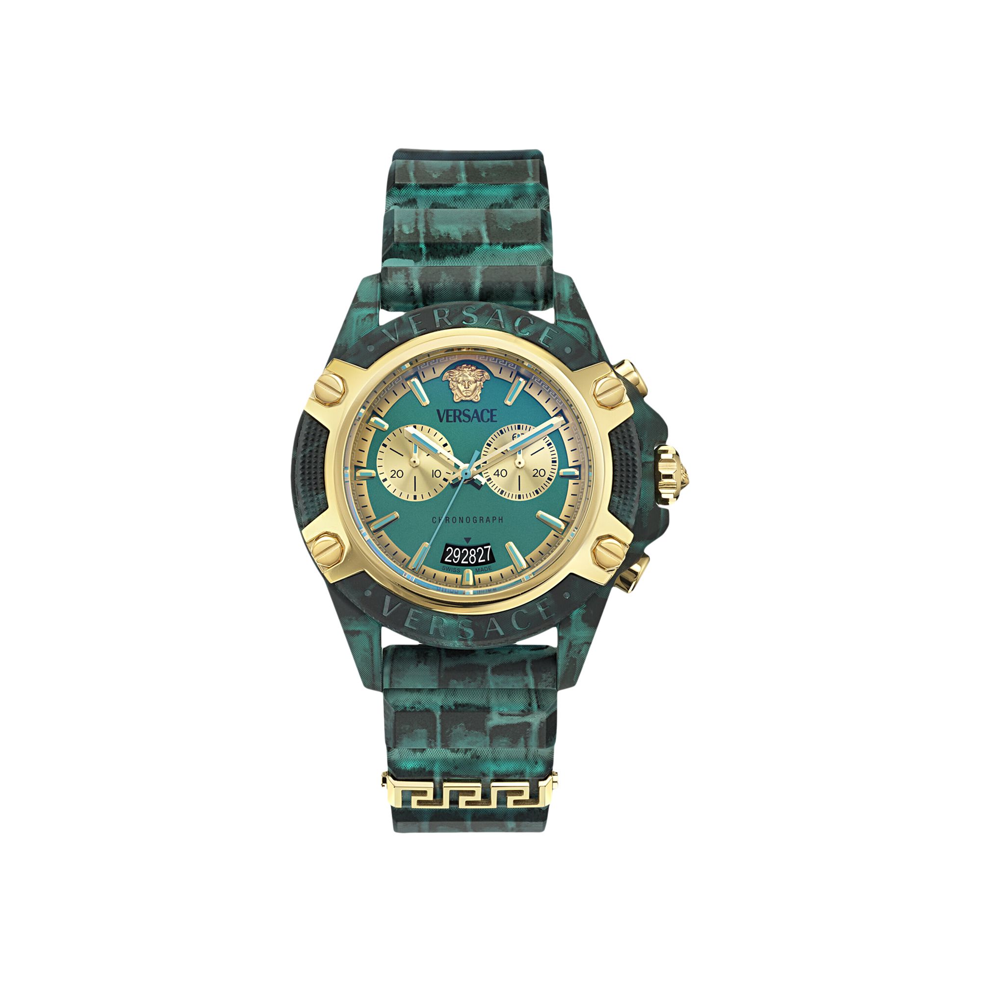 Pre-owned Versace Icon Active Chronograph Watch 'blue' | Men's Size Onesize