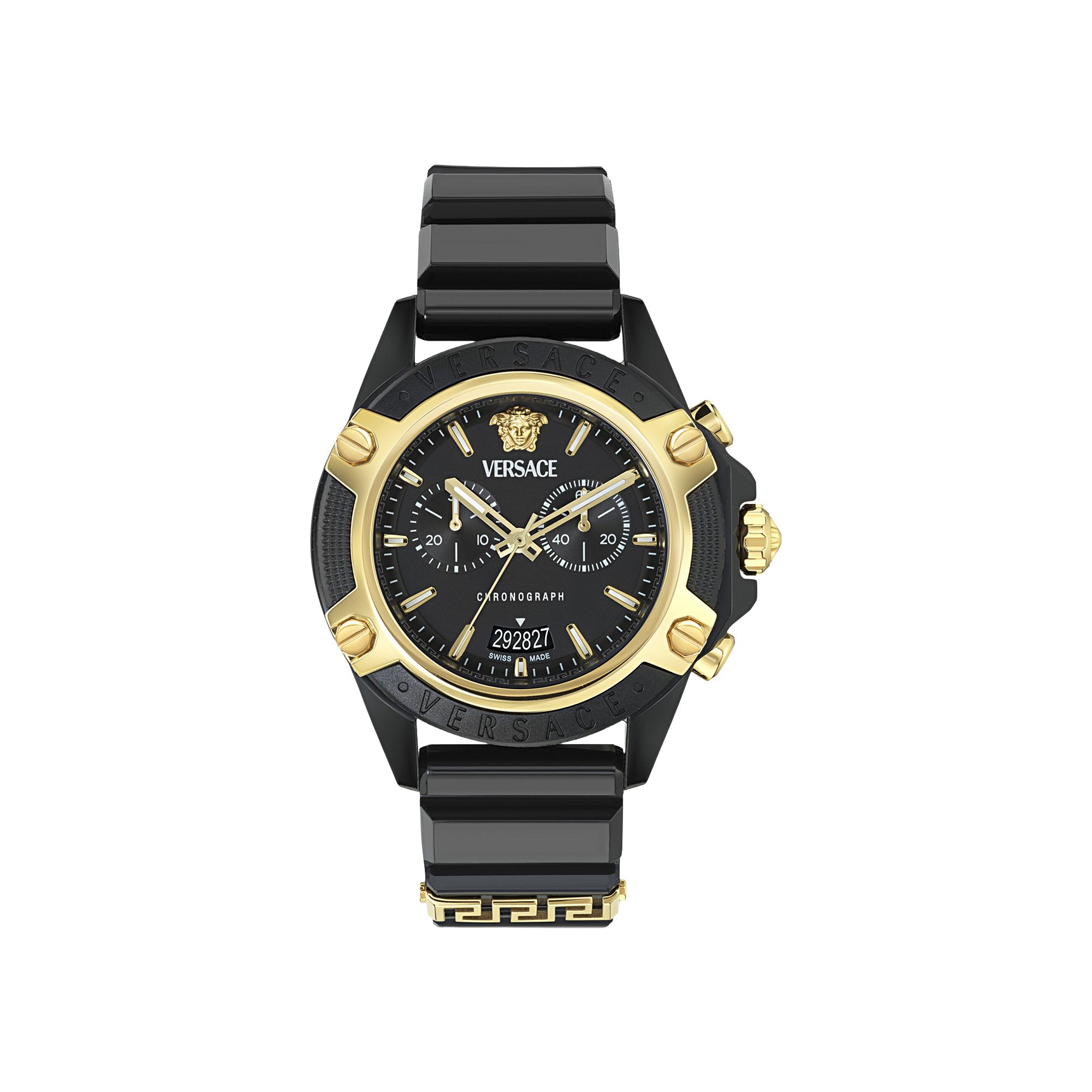 Pre-owned Versace Icon Active Chronograph Watch 'black' | Men's Size Onesize