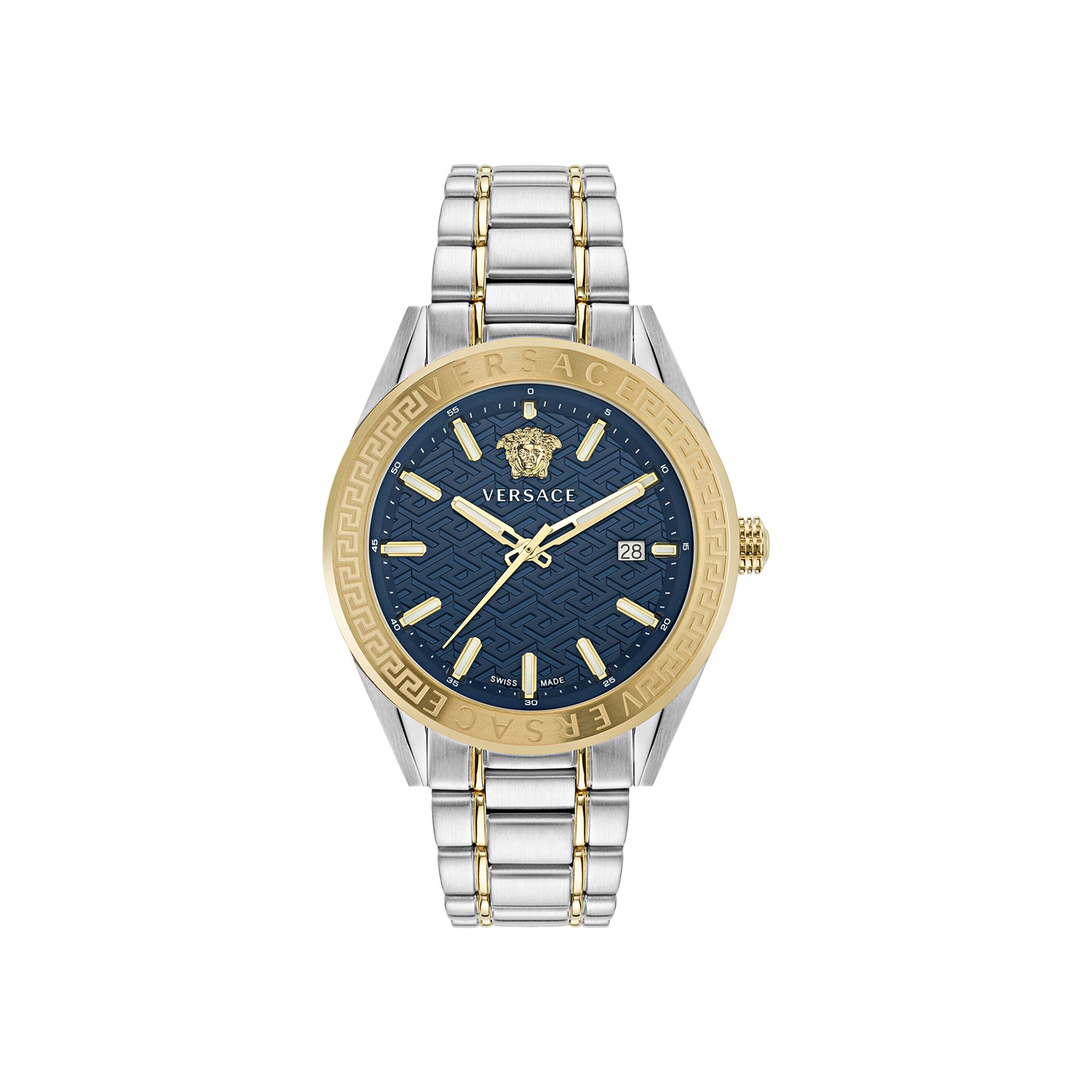 Pre-owned Versace V Code Bracelet Watch 'two-tone' | Gold | Men's Size Onesize