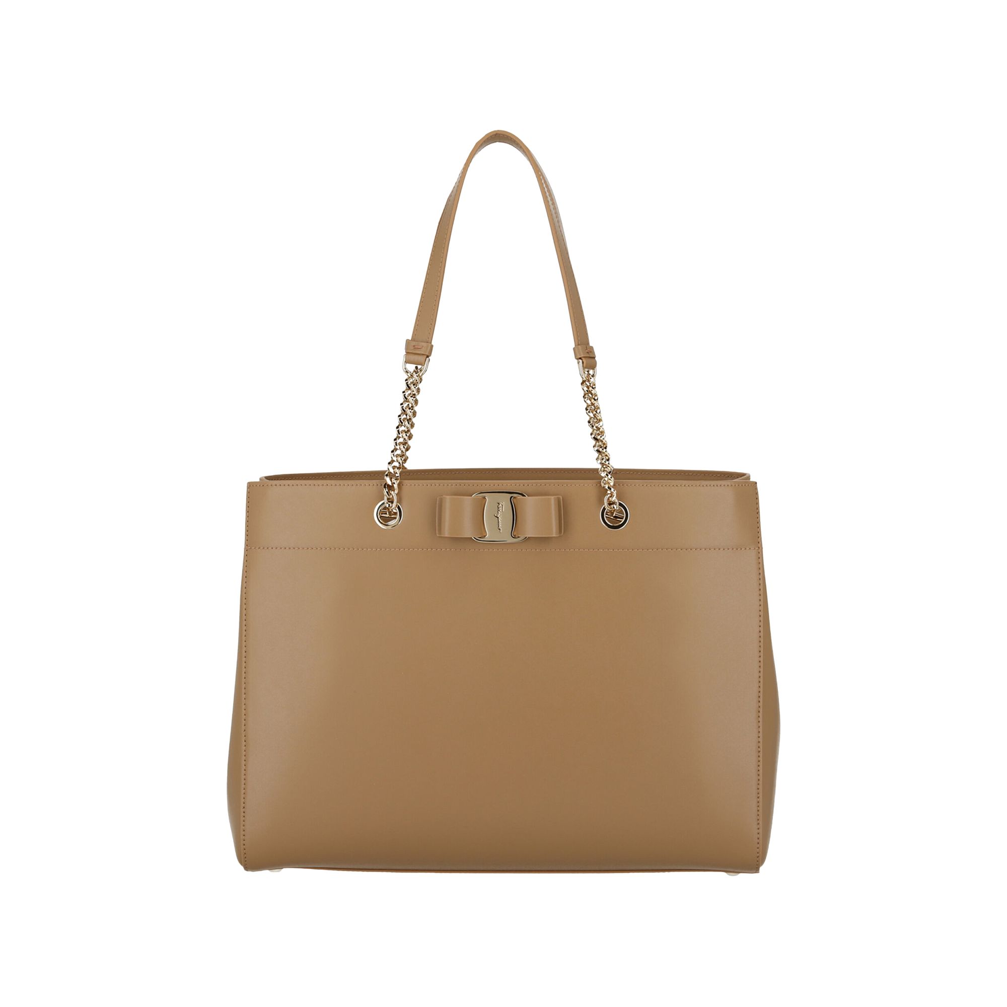 Pre-owned Ferragamo Vara Bow Smooth Leather Tote 'camel' | Tan | Women's Size Onesize In Brown