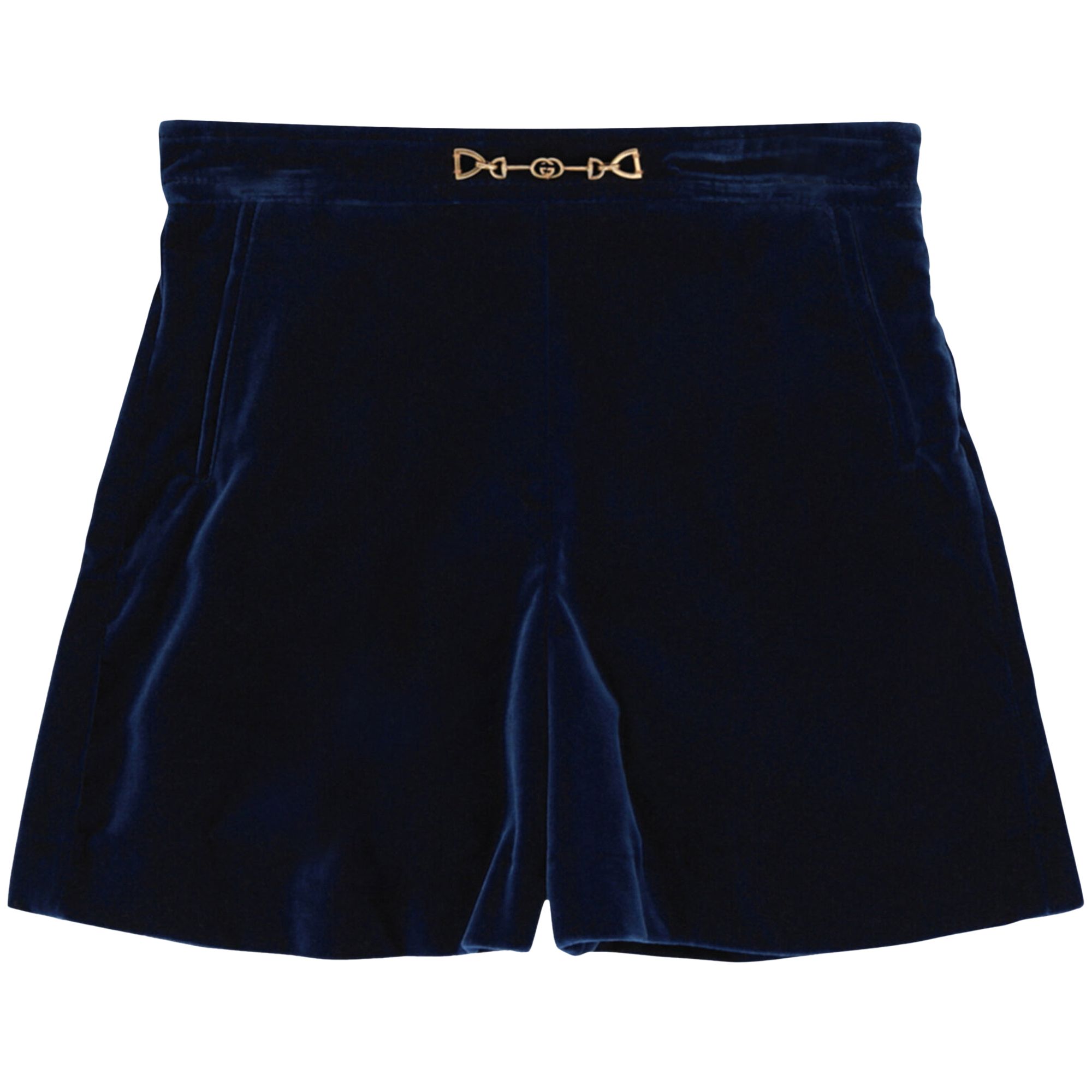 Pre-owned Gucci Horsebit Velvet Shorts 'blue' | Kid's Size 10