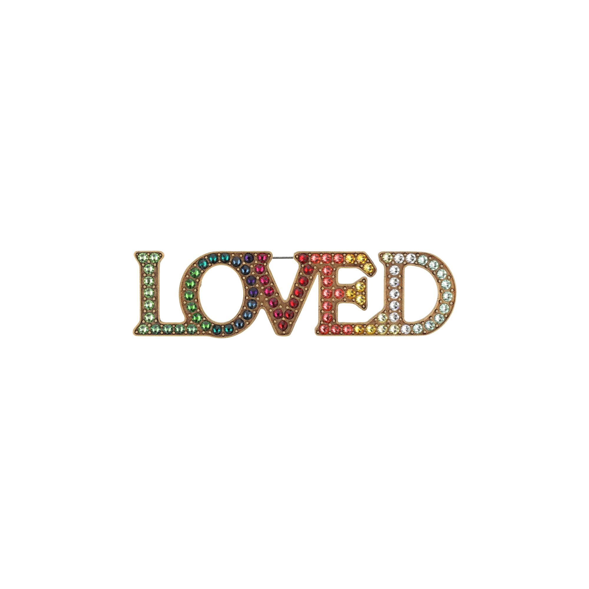 Pre-owned Gucci Crystal Embellished Love Brooch 'multicolor' | Multi-color | Women's Size Onesize