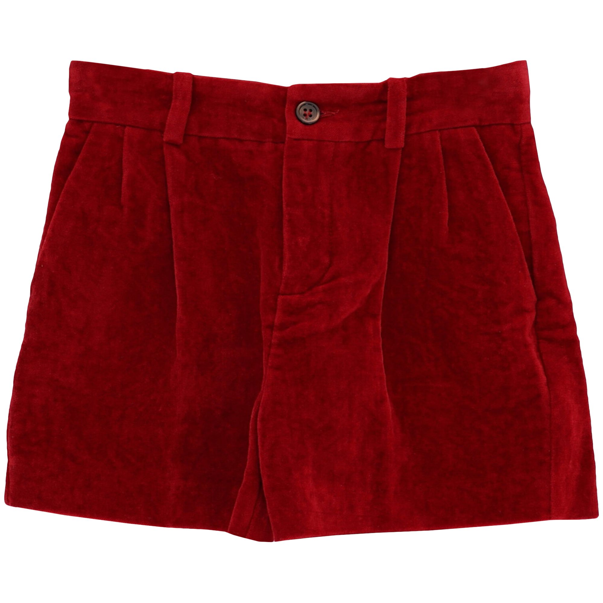 Pre-owned Gucci Pleated Velvet Shorts 'red' | Kid's Size 10