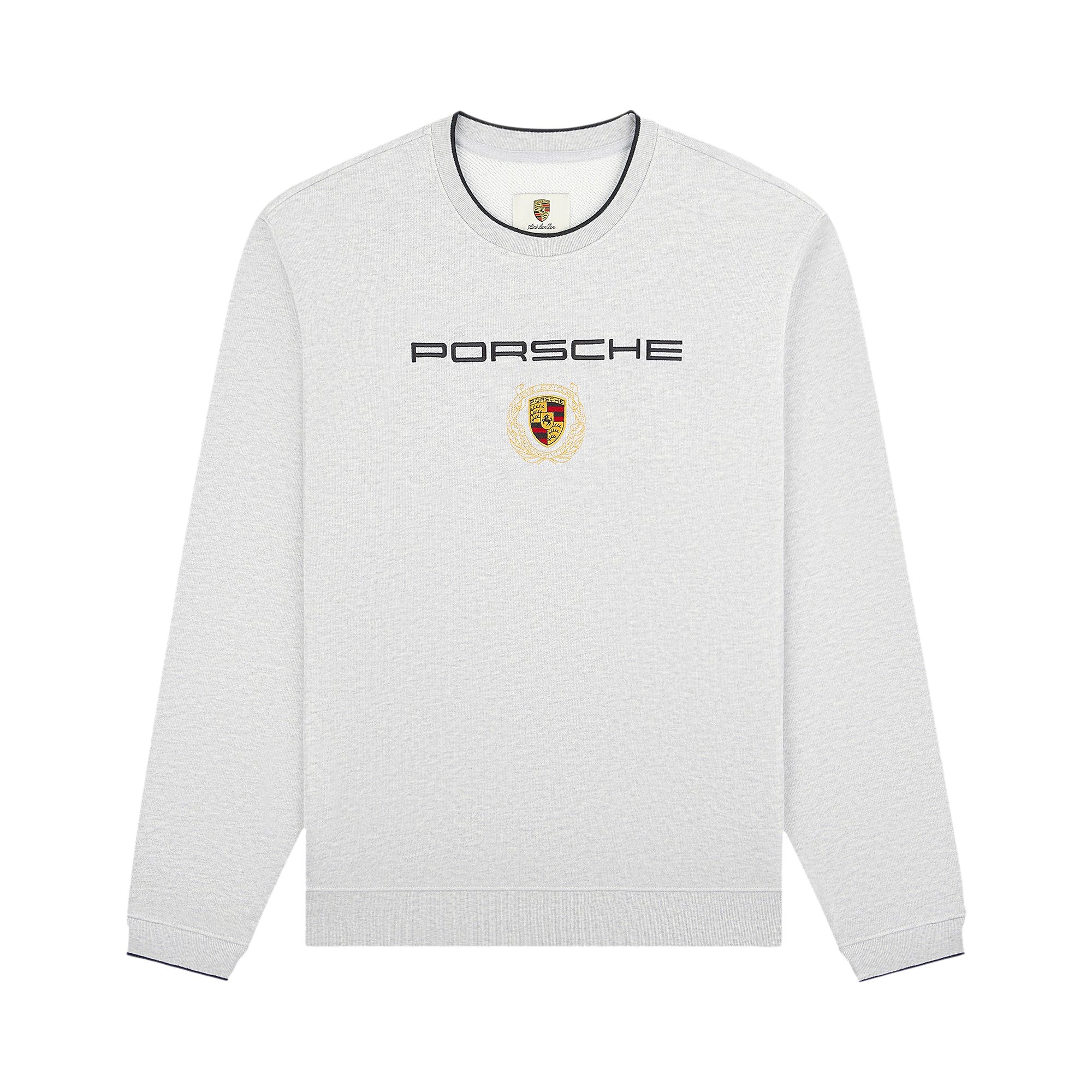 Pre-owned Aimé Leon Dore X Porsche Embroidered Crewneck Sweatshirt 'silver Mix' | Men's Size Xl