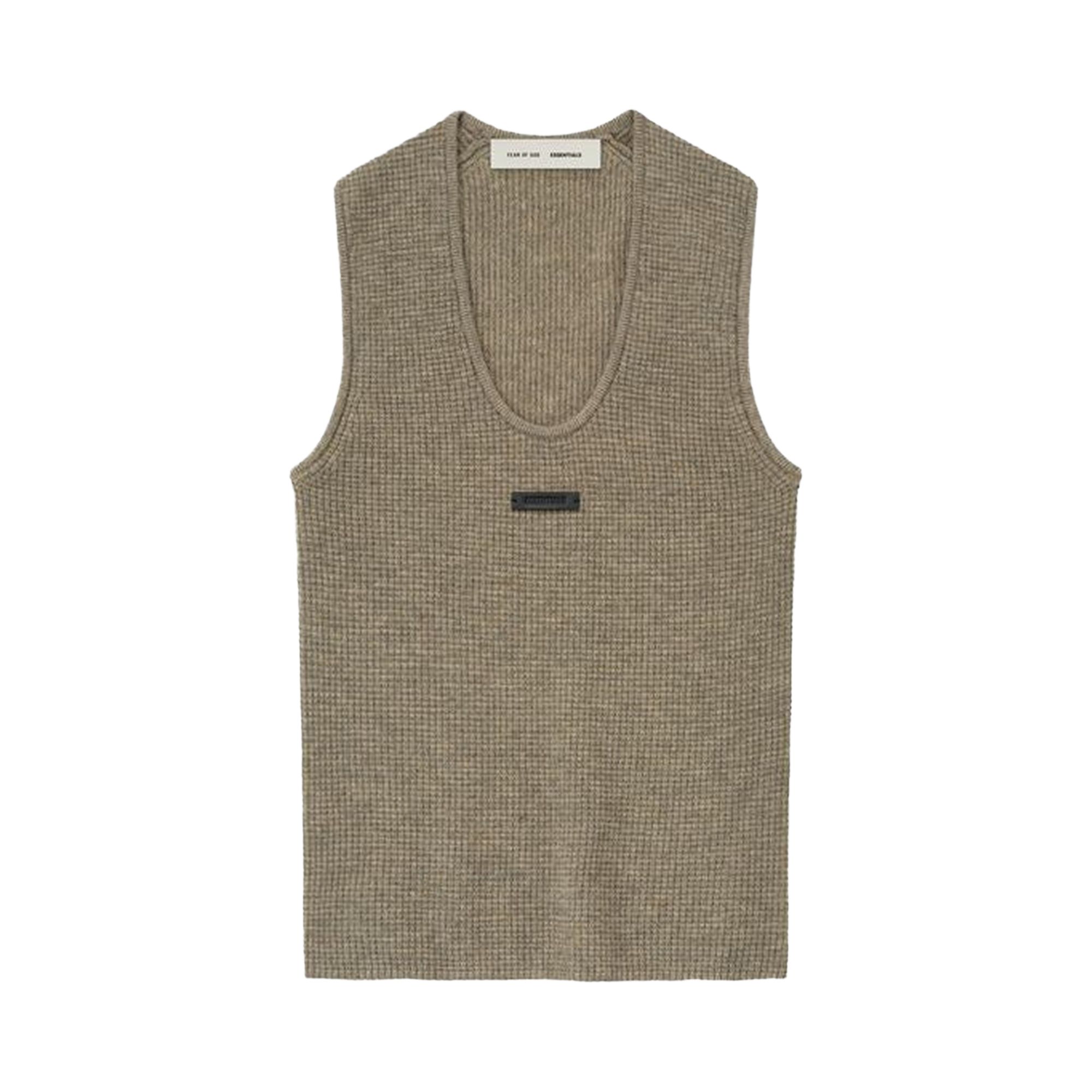 Pre-owned Essentials Fear Of God  Waffle Tank 'homestead Heather' | Grey | Women's Size Xl In Gray