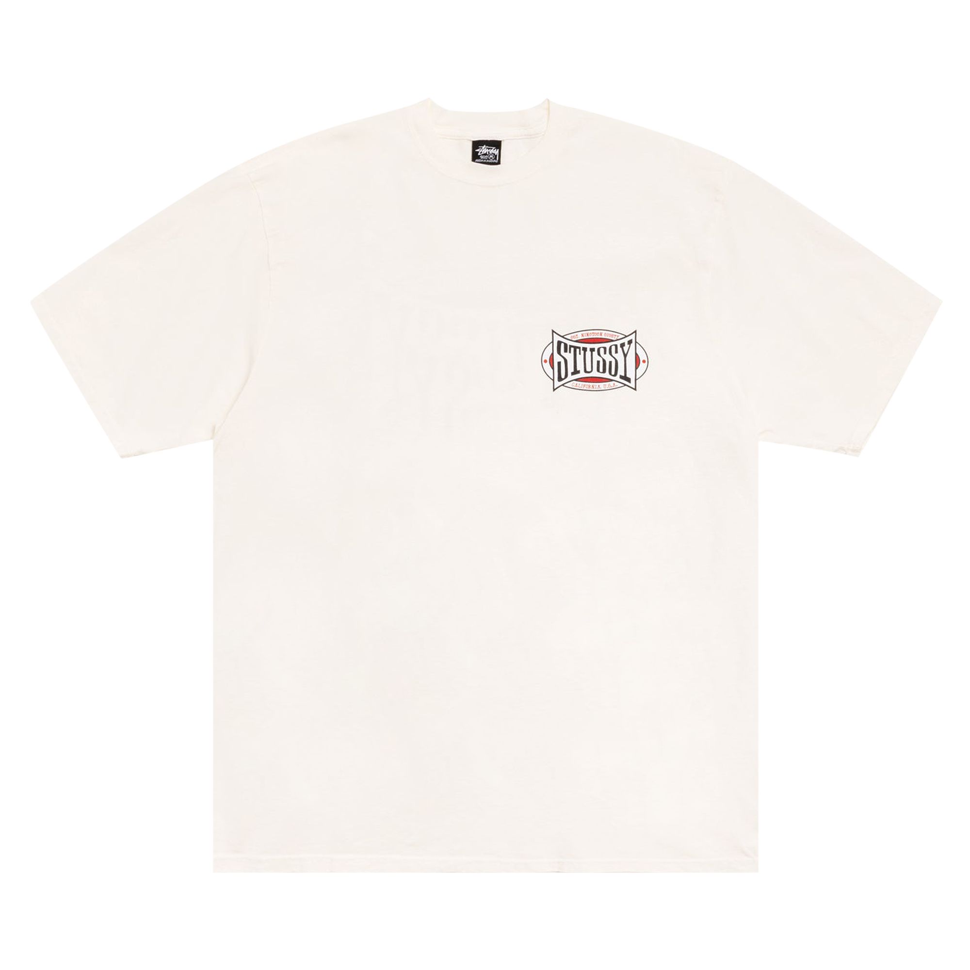 Pre-owned Stussy Champion Oval Tee Pigment Dyed 'natural' | Cream | Men's Size M In White