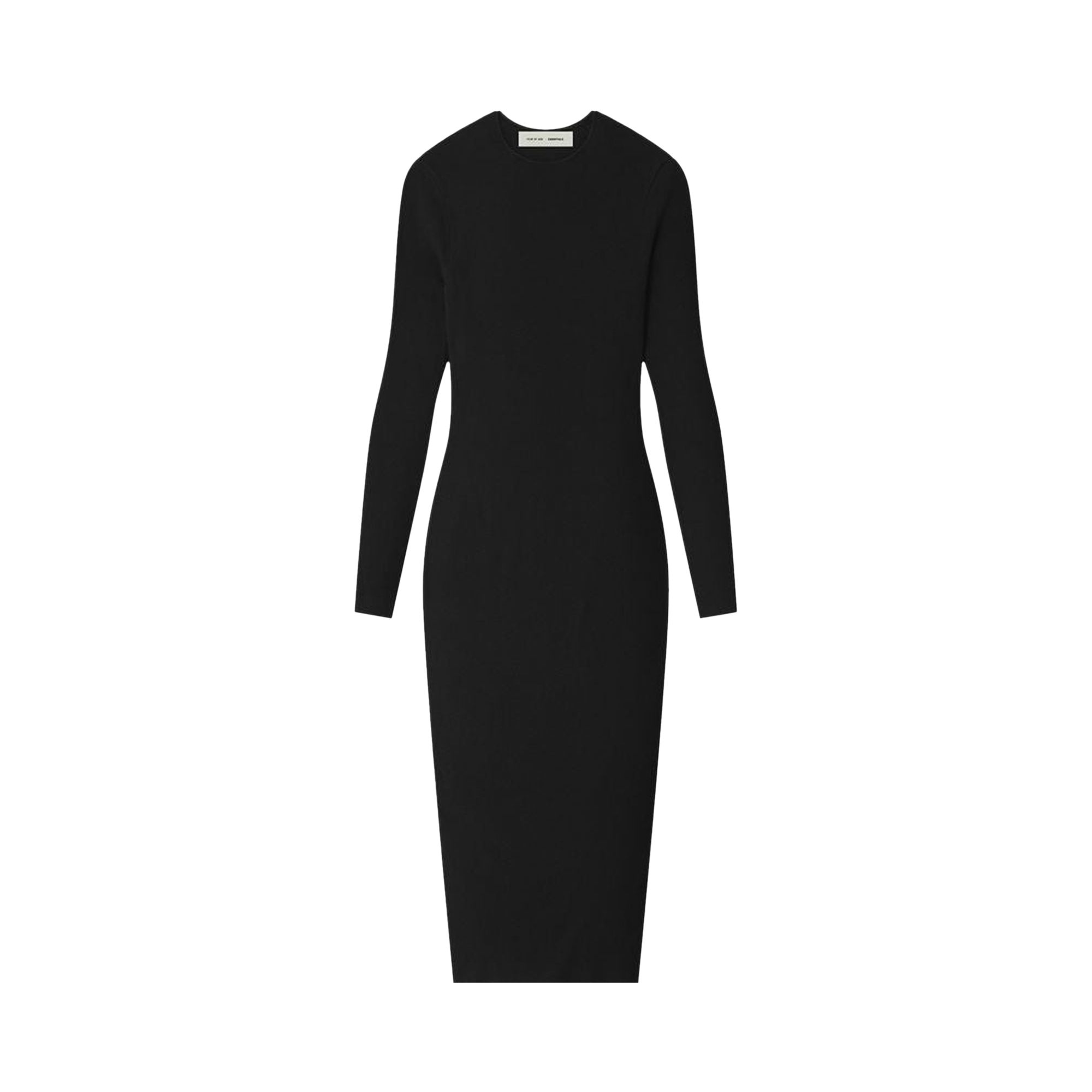 Pre-owned Essentials Fear Of God  Rib Long-sleeve Dress 'vintage Black' | Women's Size Xs