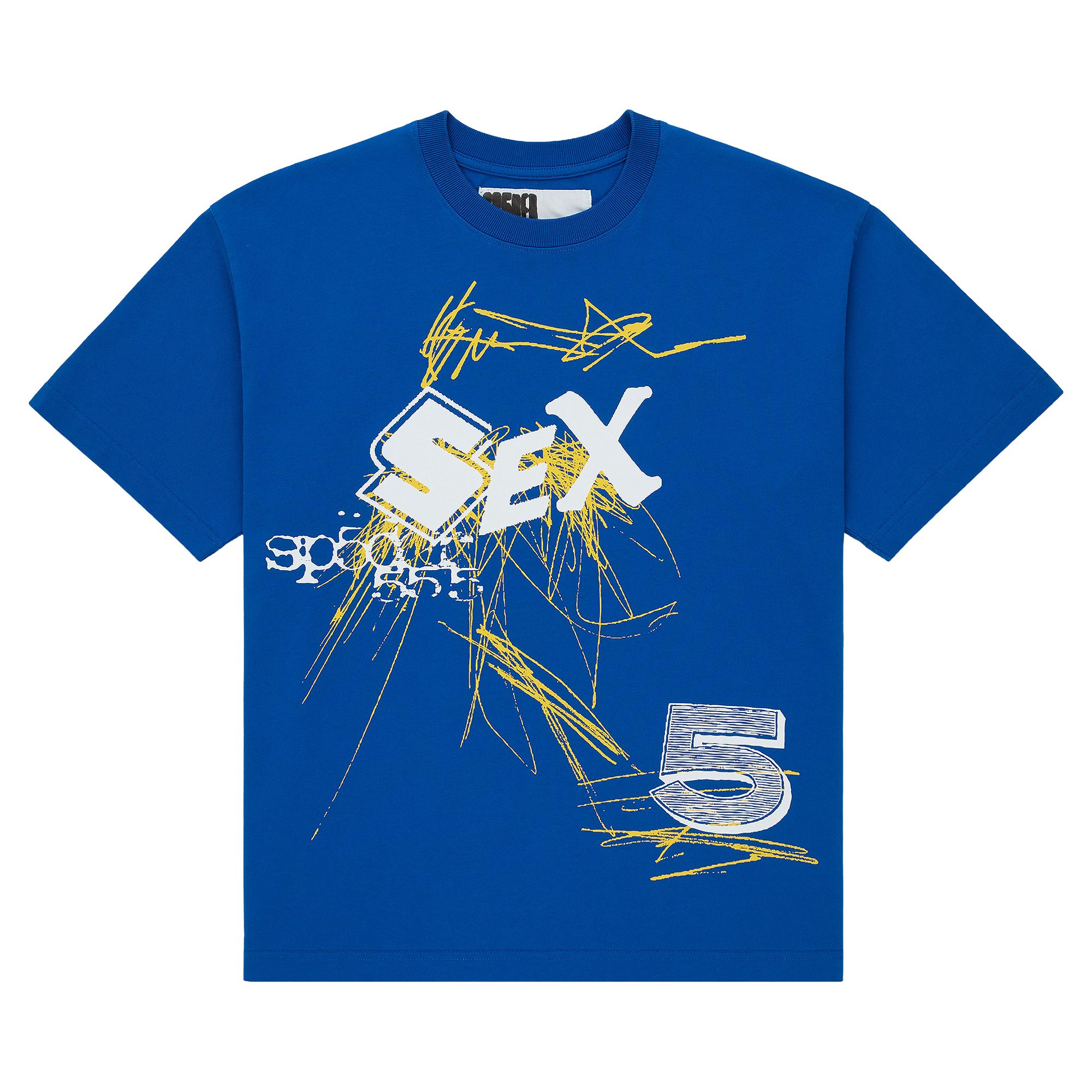 Pre-owned Sp5der Scribble Tee 'blue' | Men's Size Xl