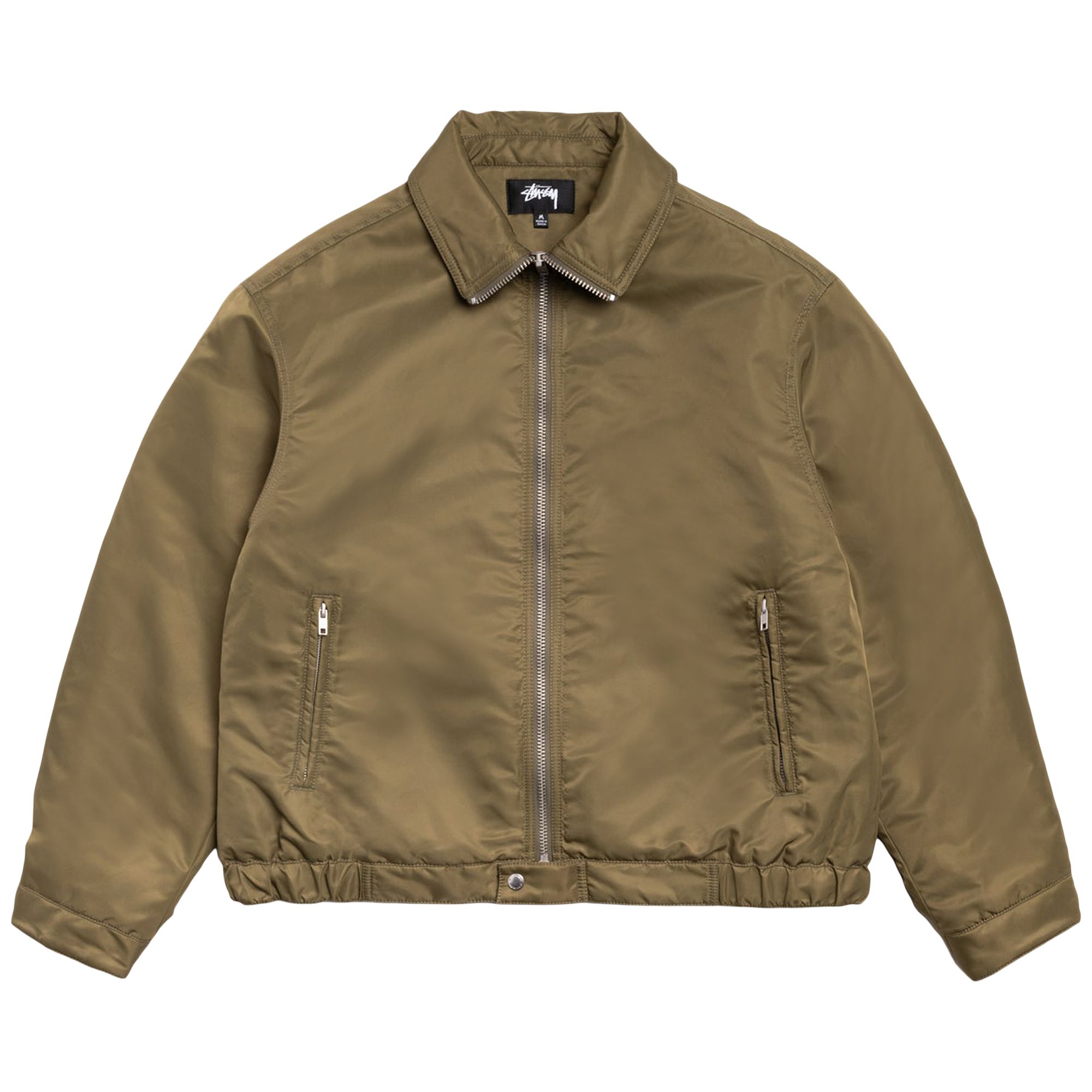 Pre-owned Stussy Pile Lined Zip Jacket 'olive' | Green | Men's Size L