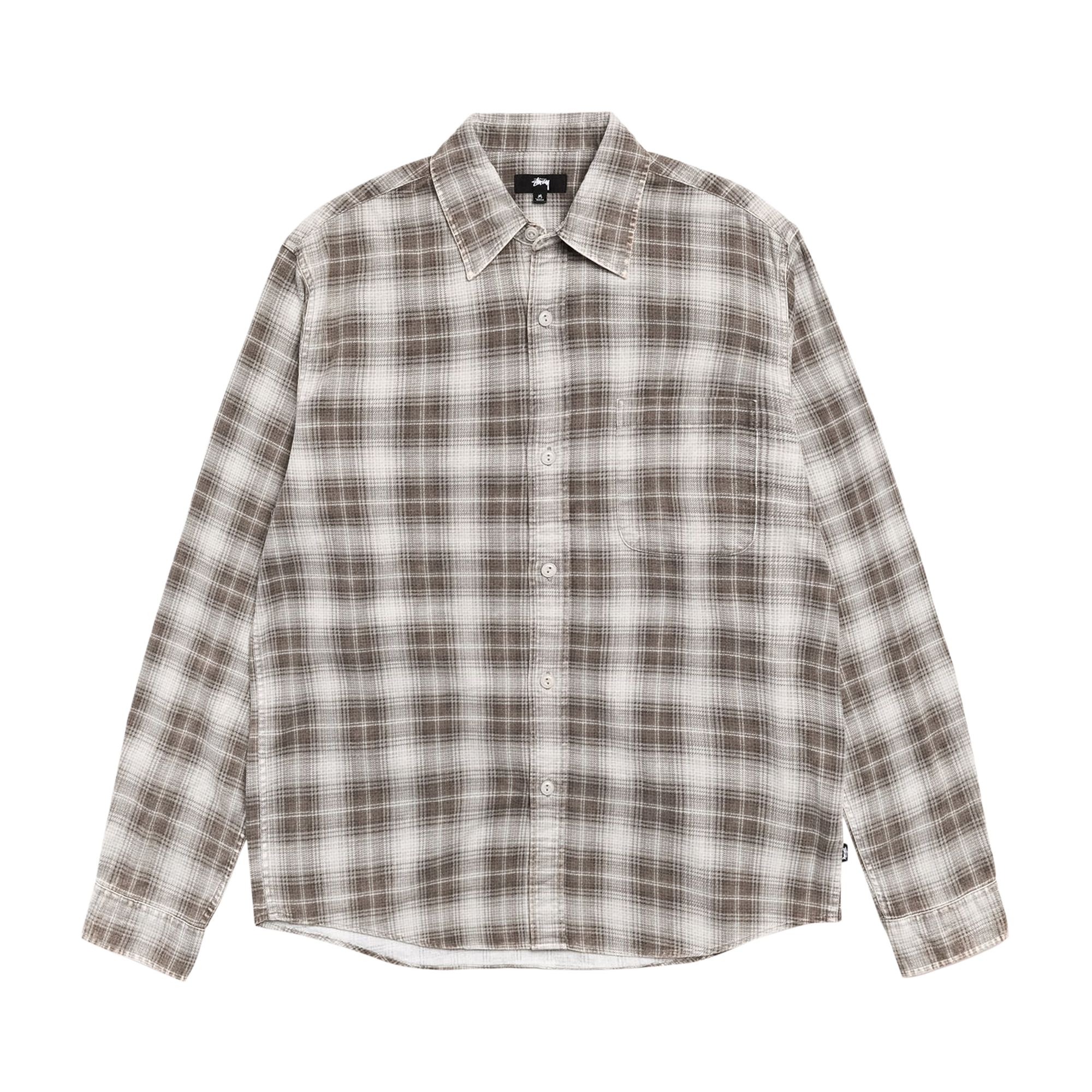 Pre-owned Stussy Dax Printed Shirt 'brown' | Men's Size M