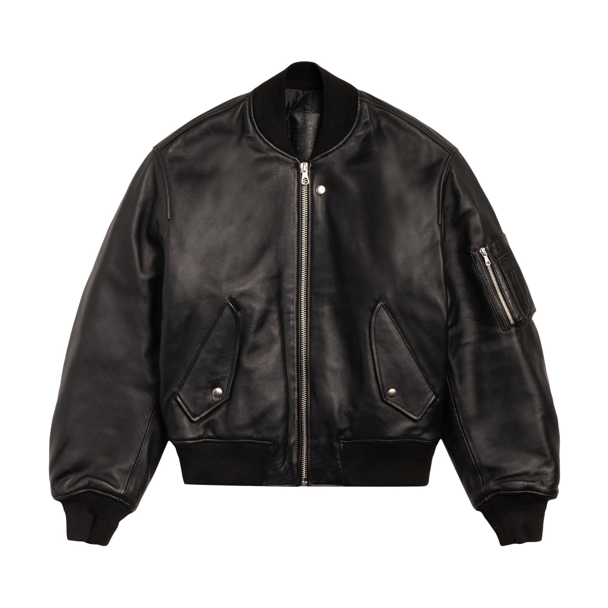 STUSSY Pre-owned Leather Built Bomber 'black' | Men's Size S
