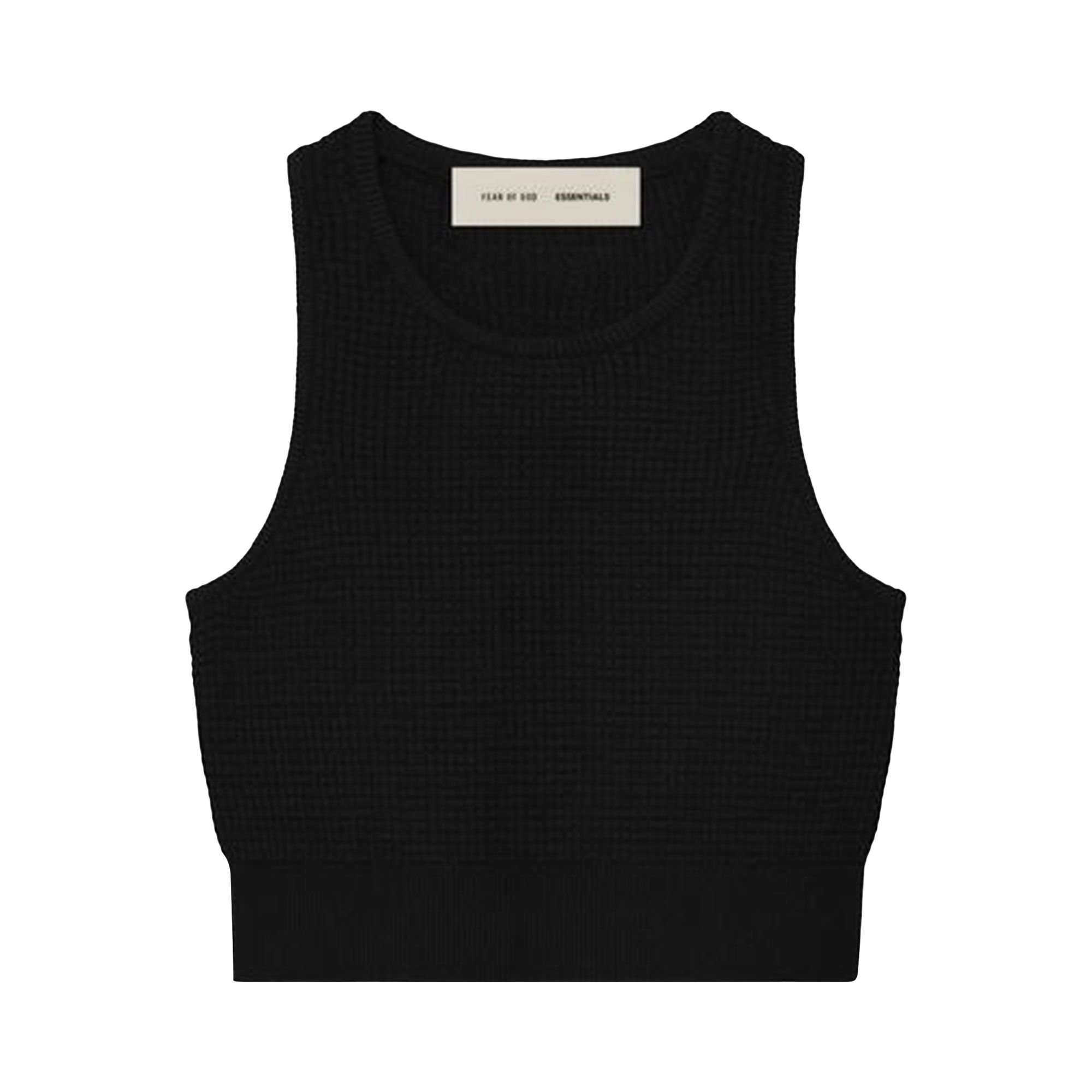 Pre-owned Essentials Fear Of God  Waffle Sport Tank 'vintage Black' | Women's Size L
