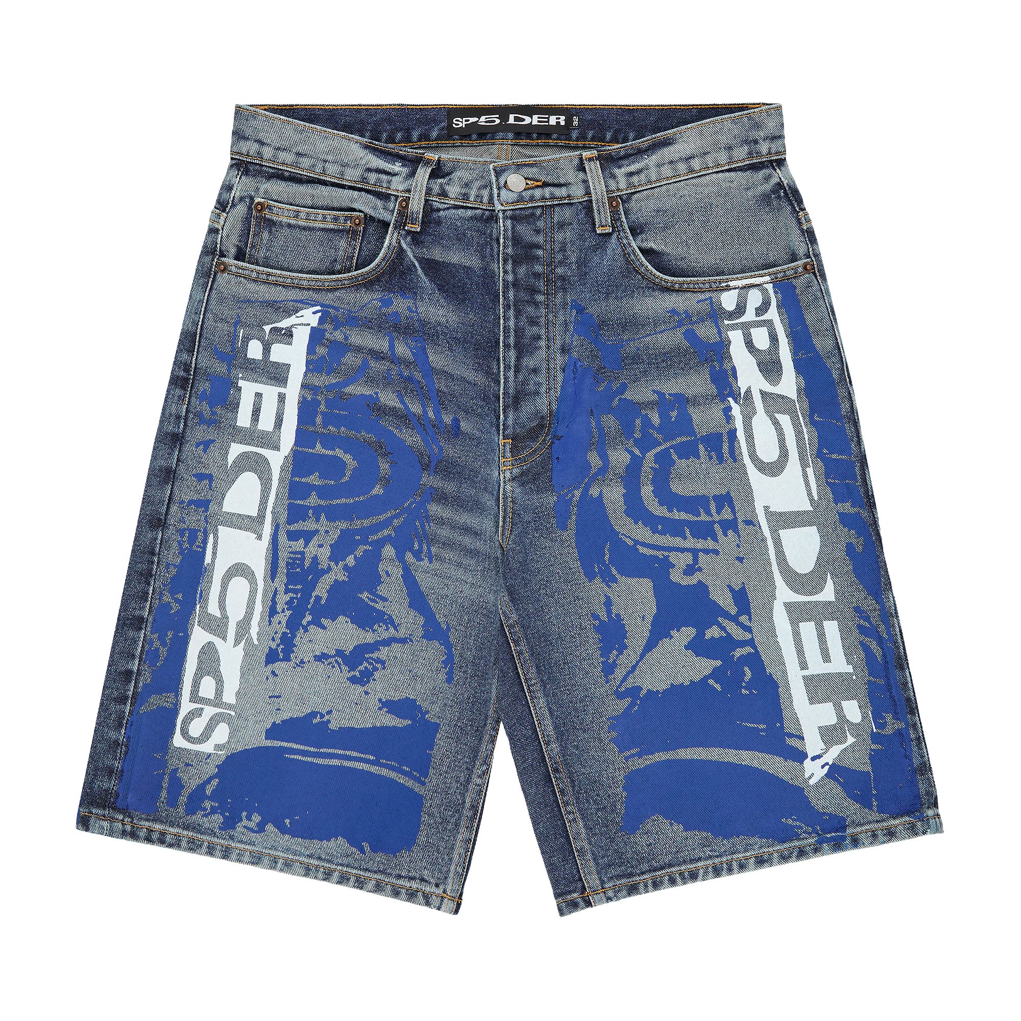 Pre-owned Sp5der Moto Gt Denim Short 'indigo' | Blue | Men's Size 38