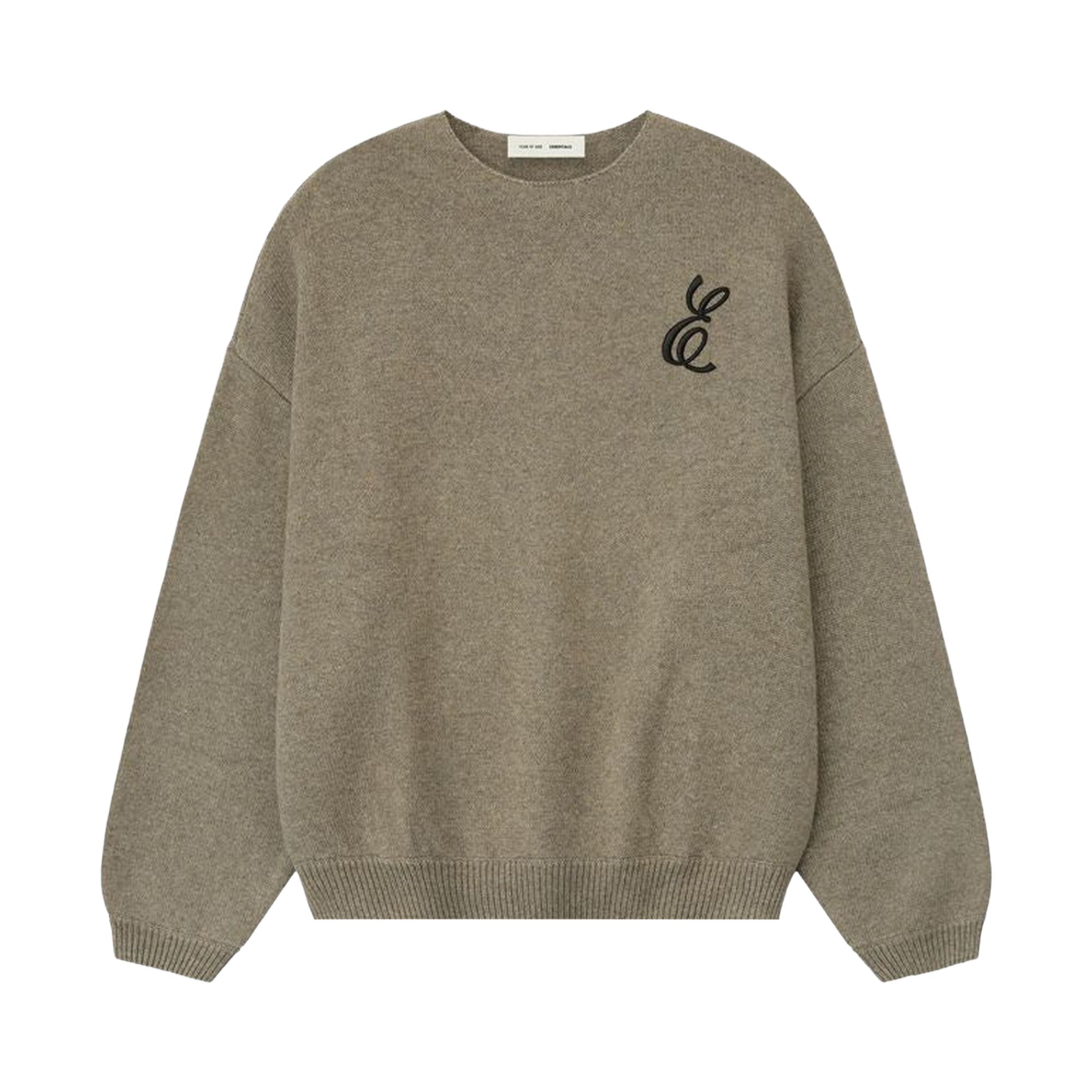 Pre-owned Essentials Fear Of God  Waffle Crewneck Sweater 'homestead Heather' | Grey | Men's Size Xs In Gray
