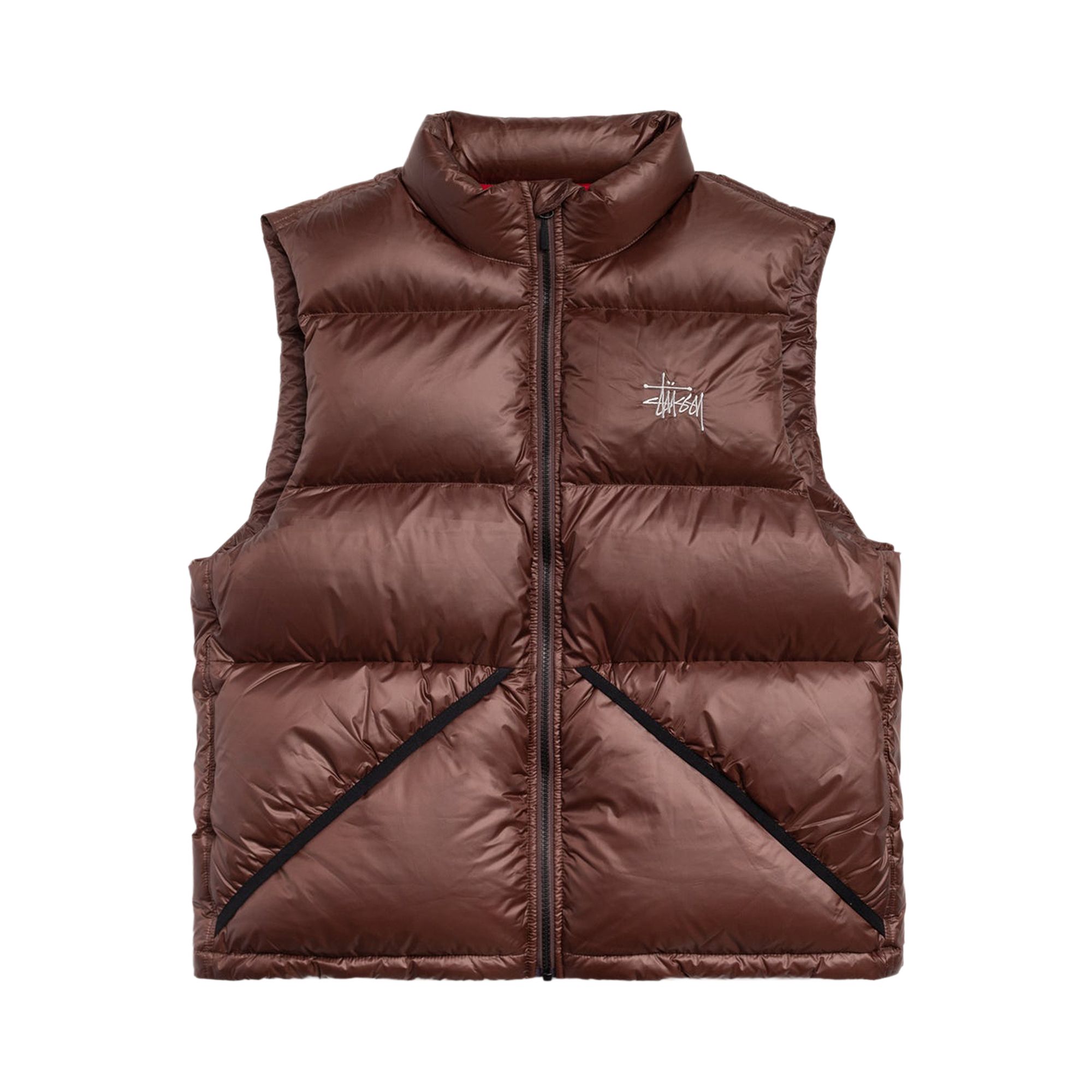 Pre-owned Stussy Micro Ripstop Down Vest 'brown' | Men's Size L