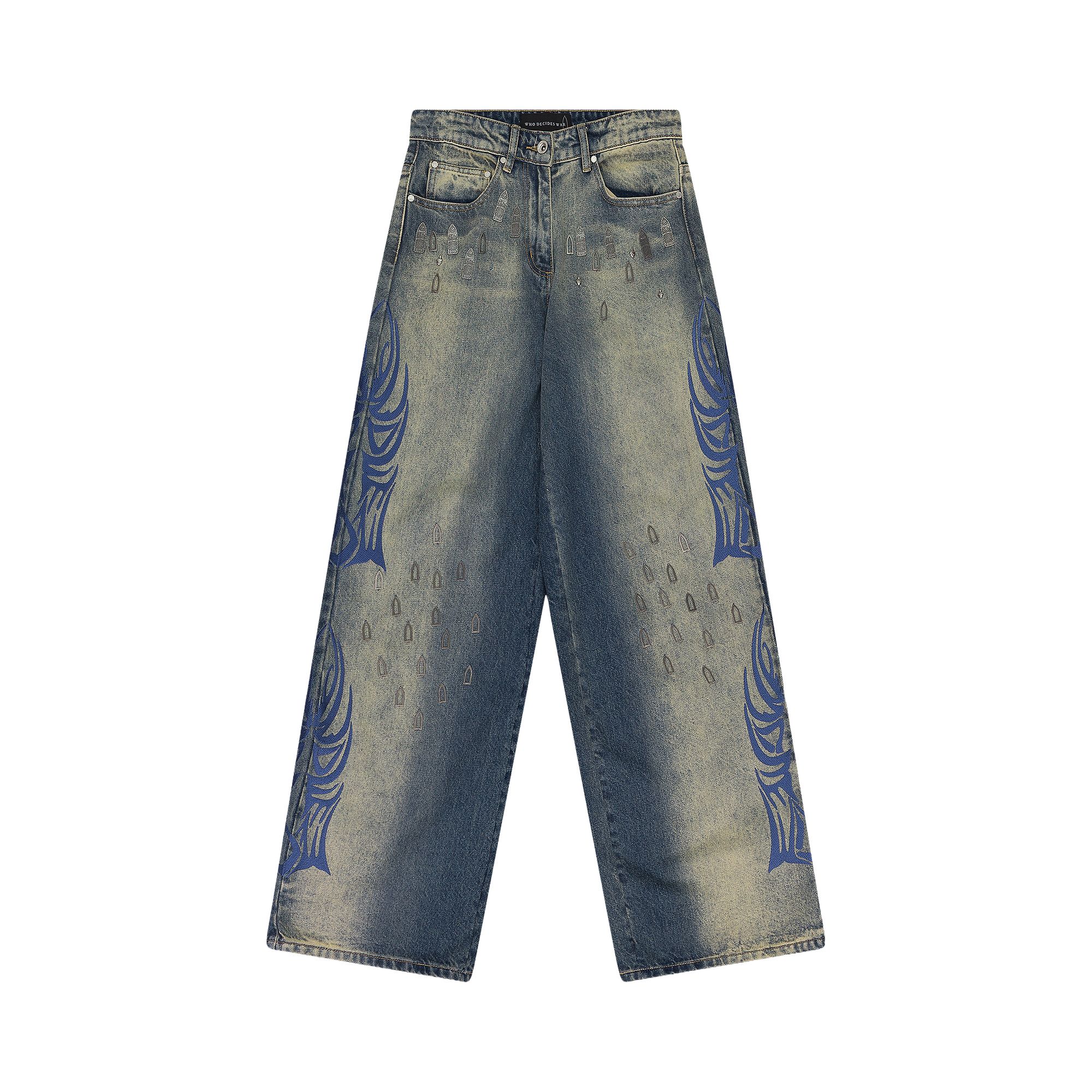 Pre-owned Who Decides War Winged Logo Bootcut Jeans 'indigo' | Blue | Women's Size 27