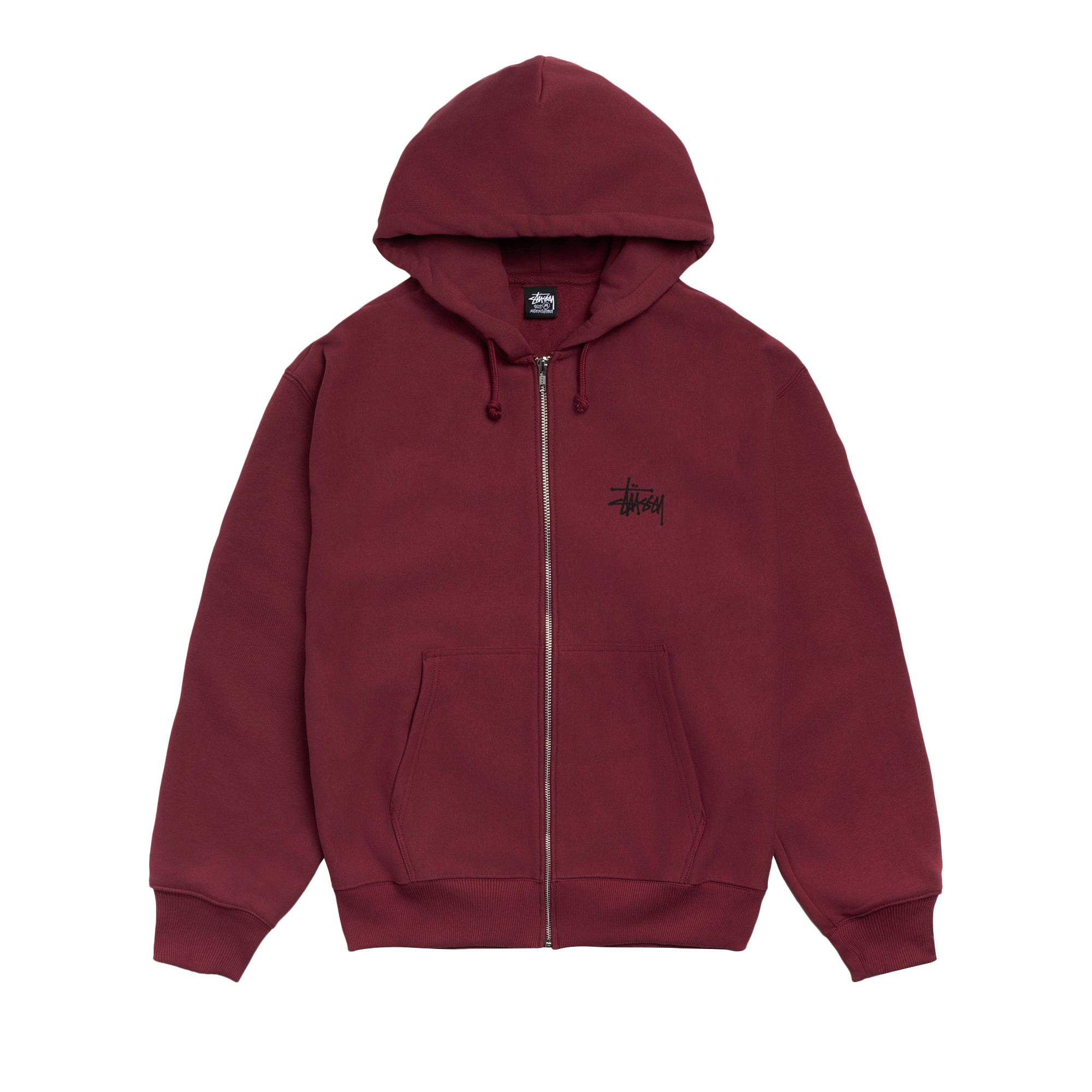 Pre-owned Stussy Basic Zip Hoodie 'wine' | Red | Men's Size Xxl