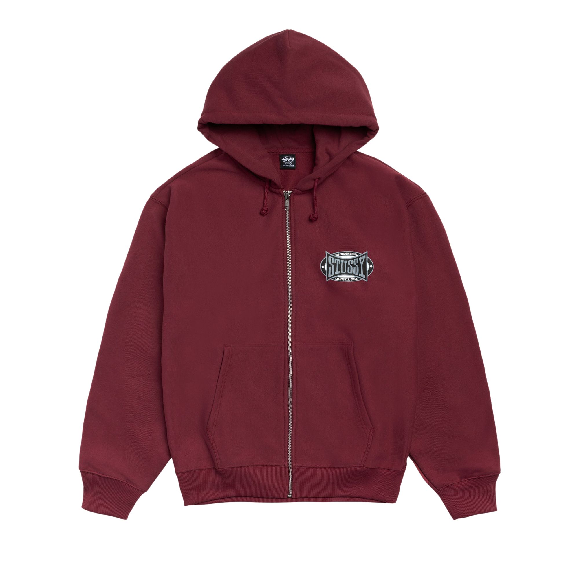 Pre-owned Stussy Champion Oval Zip Hoodie 'wine' | Red | Men's Size L