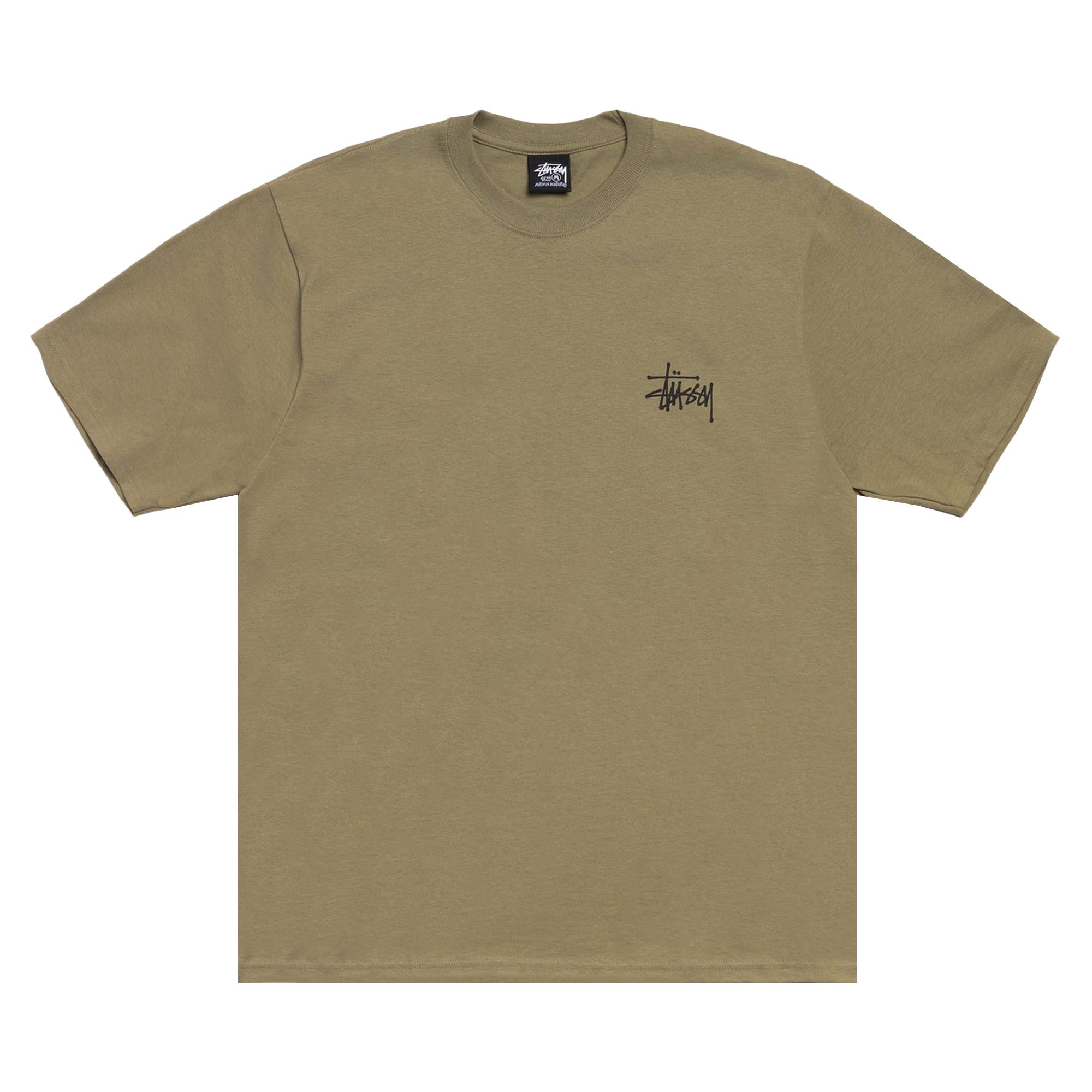 Pre-owned Stussy Basic Tee 'army' | Tan | Men's Size S In Brown