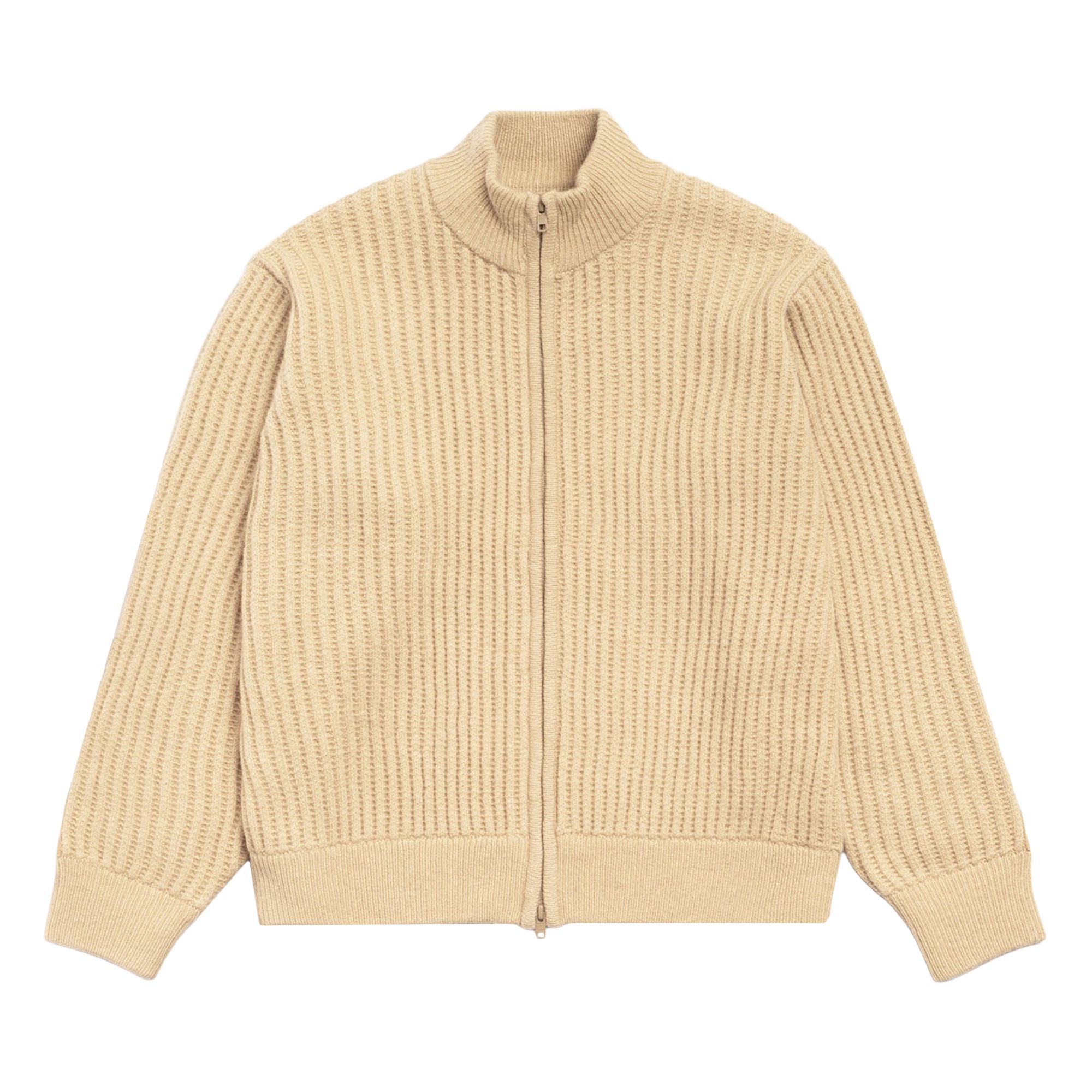 Pre-owned Stussy Patch Zip Sweater 'sand' | Tan | Men's Size M In Brown