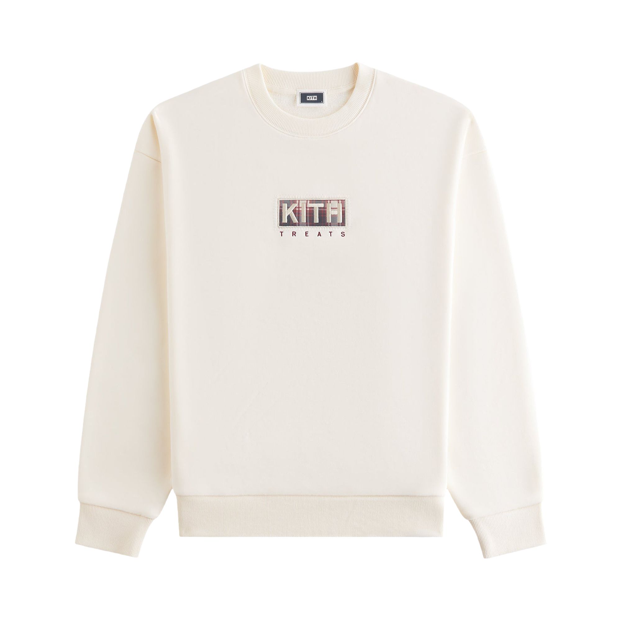 KITH Pre-owned Treats Plaid Logo Nelson Crewneck 'sandrift' | Tan | Men's Size Xl In Brown