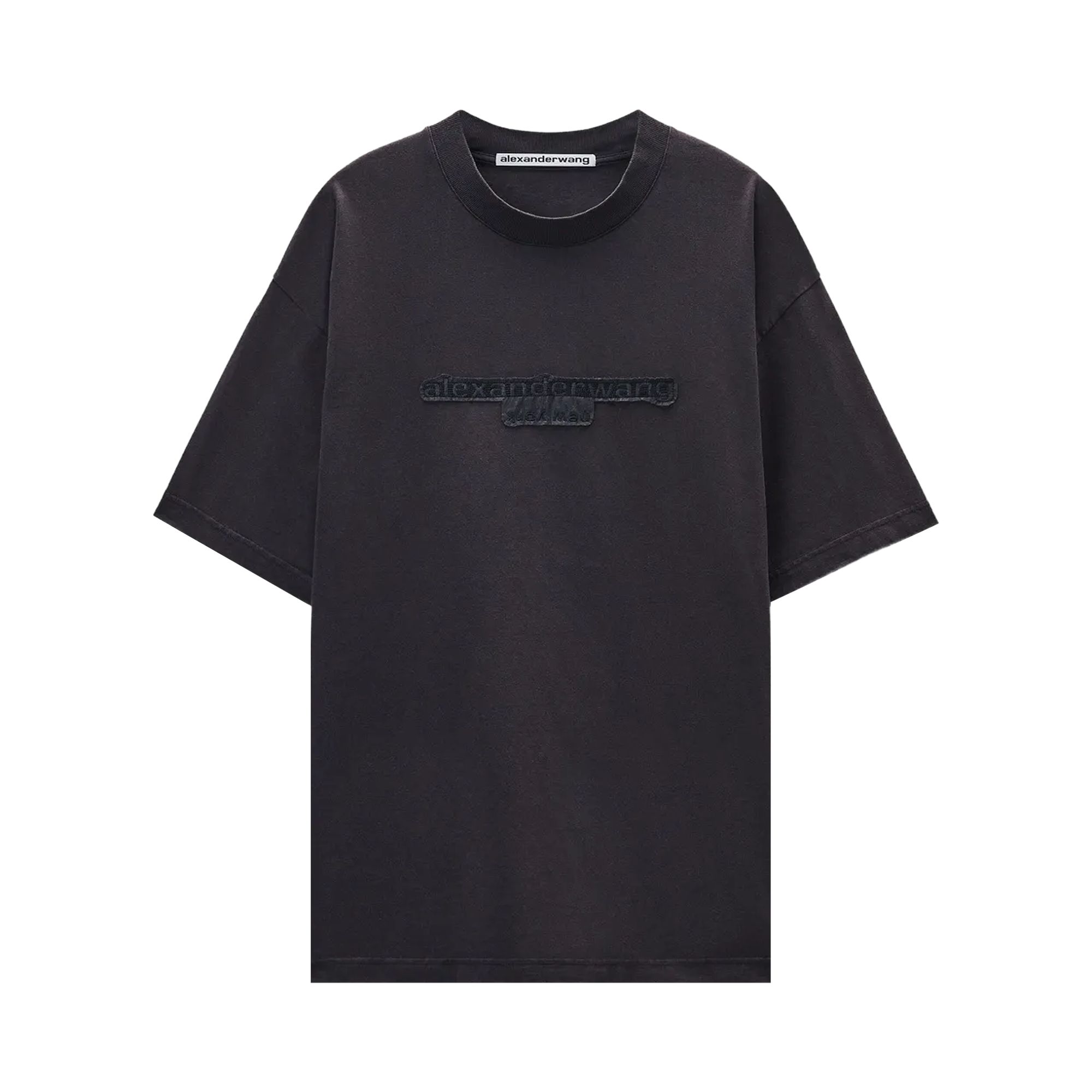 Pre-owned Alexander Wang Short-sleeve Logo T-shirt 'washed Black Bean' | Men's Size M