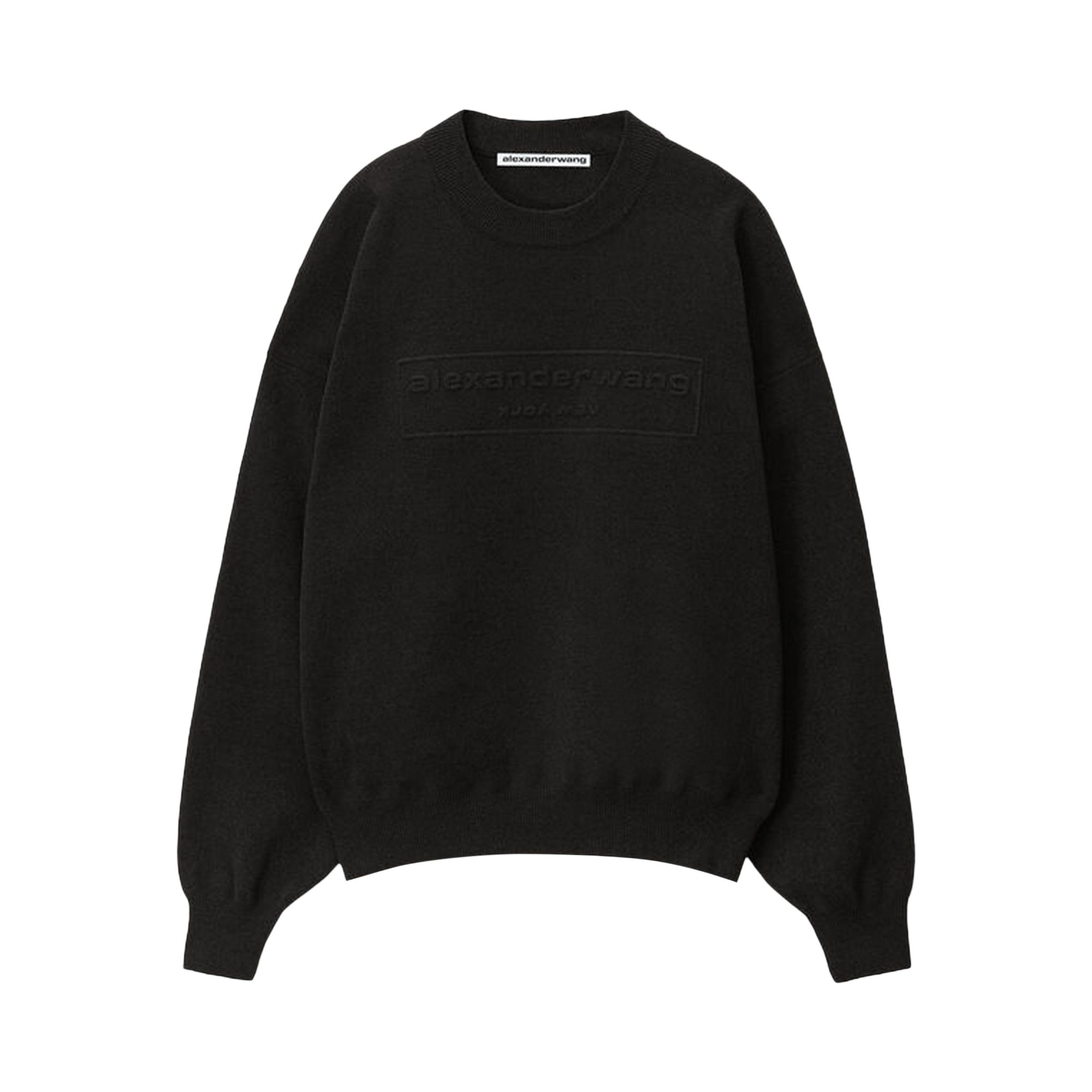 ALEXANDER WANG Pre-owned Embossed Logo Ribbed Pullover 'black' | Women's Size Xs