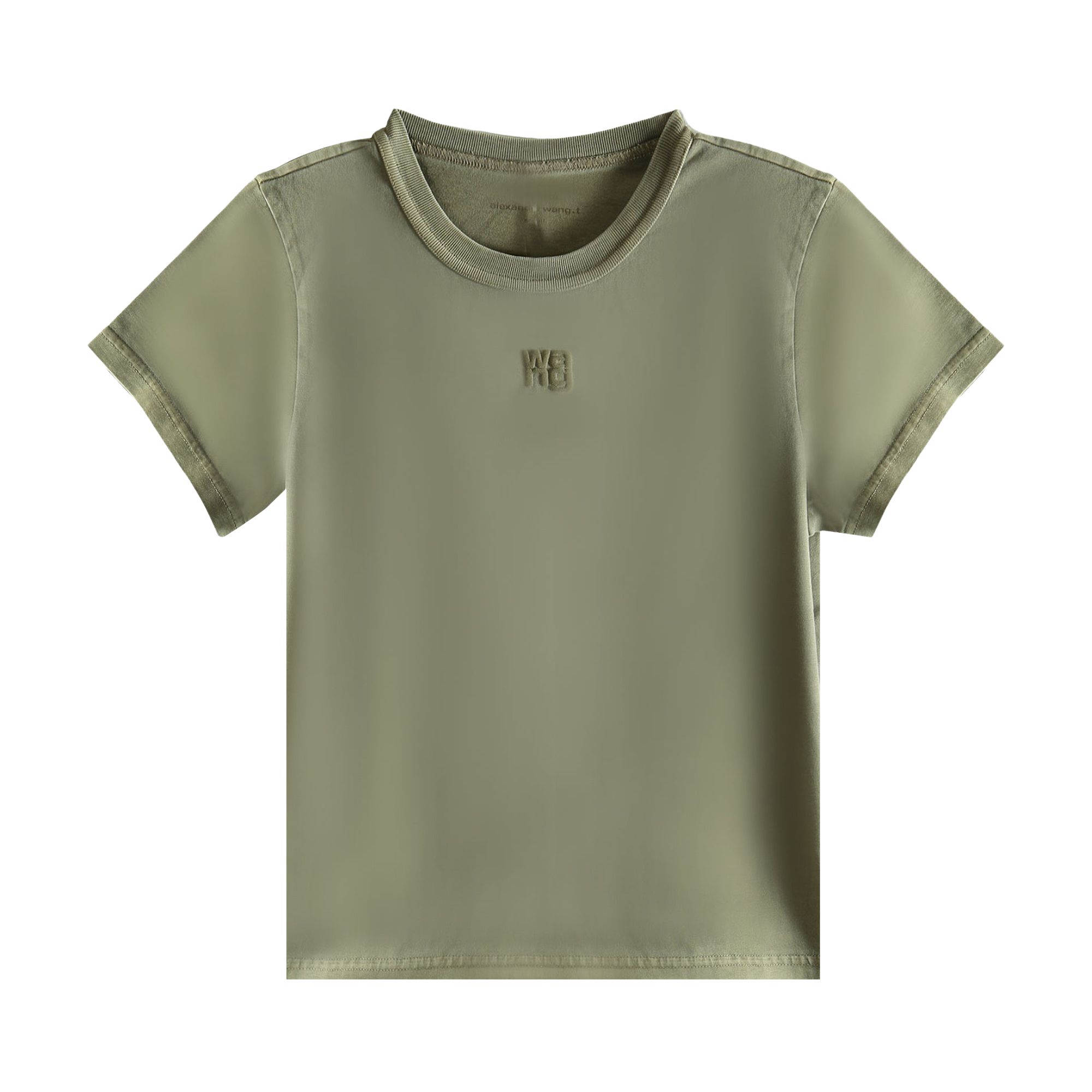 Pre-owned Alexander Wang Essential Jersey Puff Logo Shrunk Tee 'washed Walnut' | Brown | Women's Size Xs