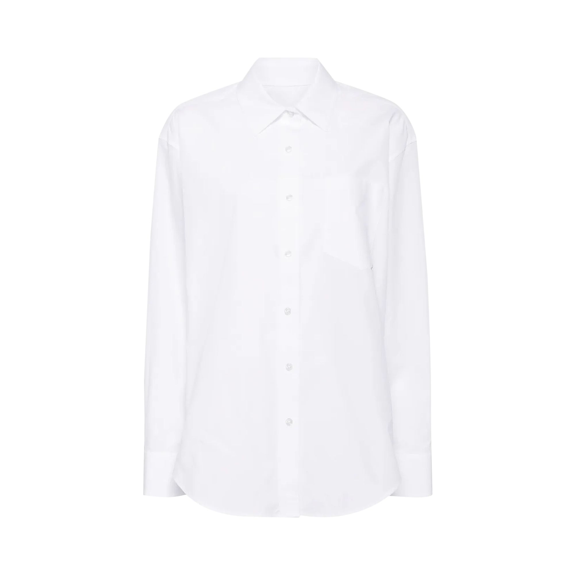 Pre-owned Alexander Wang Boyfriend Shirt With Logo Flag Tag 'white' | Women's Size M