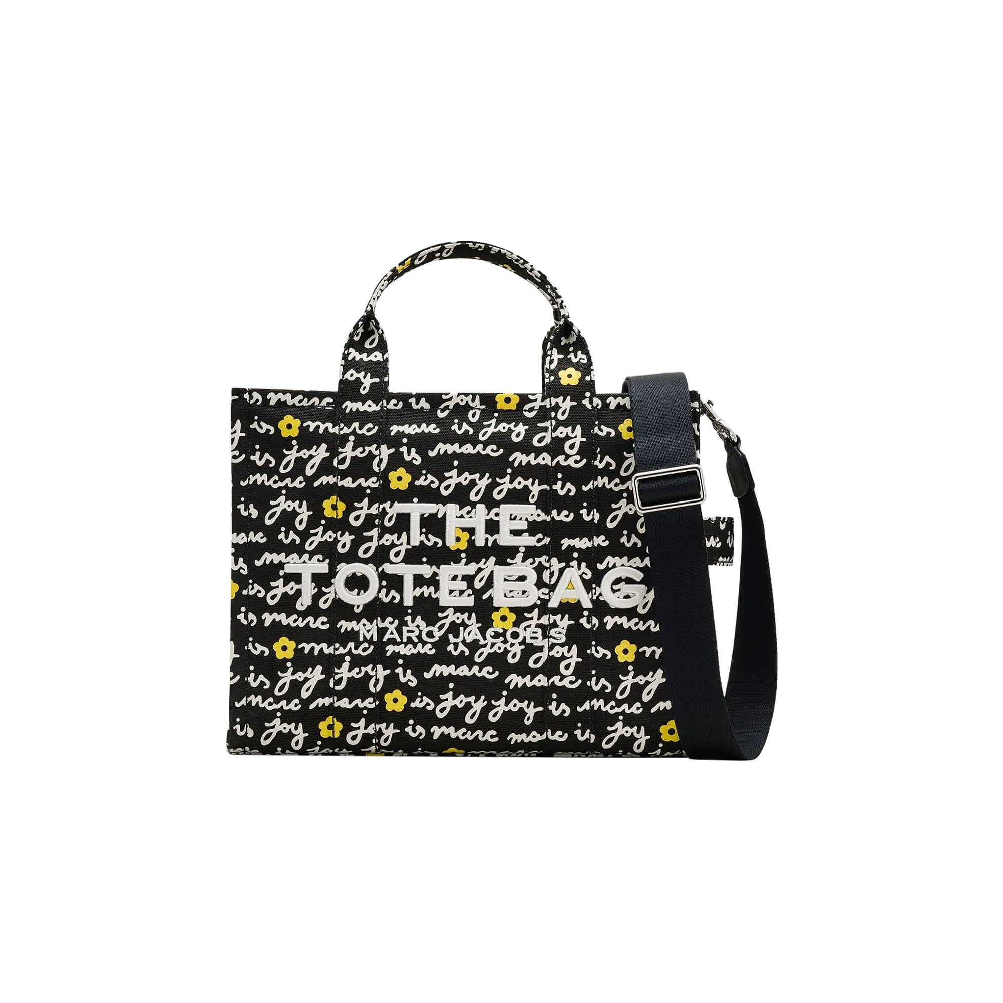Pre-owned Marc Jacobs The Medium Marc Is Joy Canvas Tote Bag 'black' | Women's Size Onesize