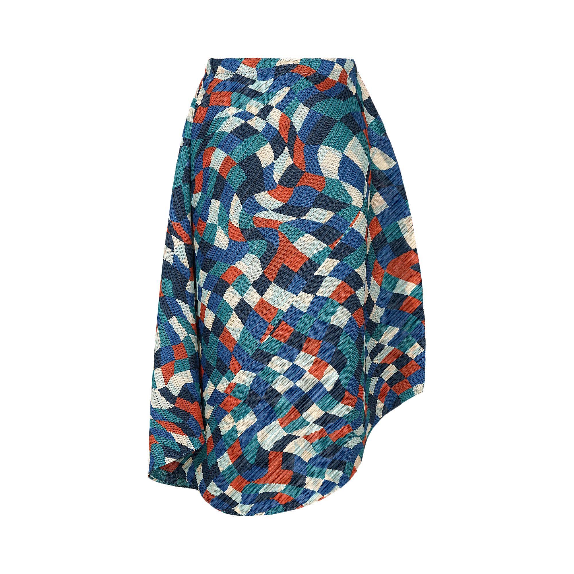 Pre-owned Issey Miyake Pleats Please  Dancing Square Skirt 'blue' | Women's Size 3