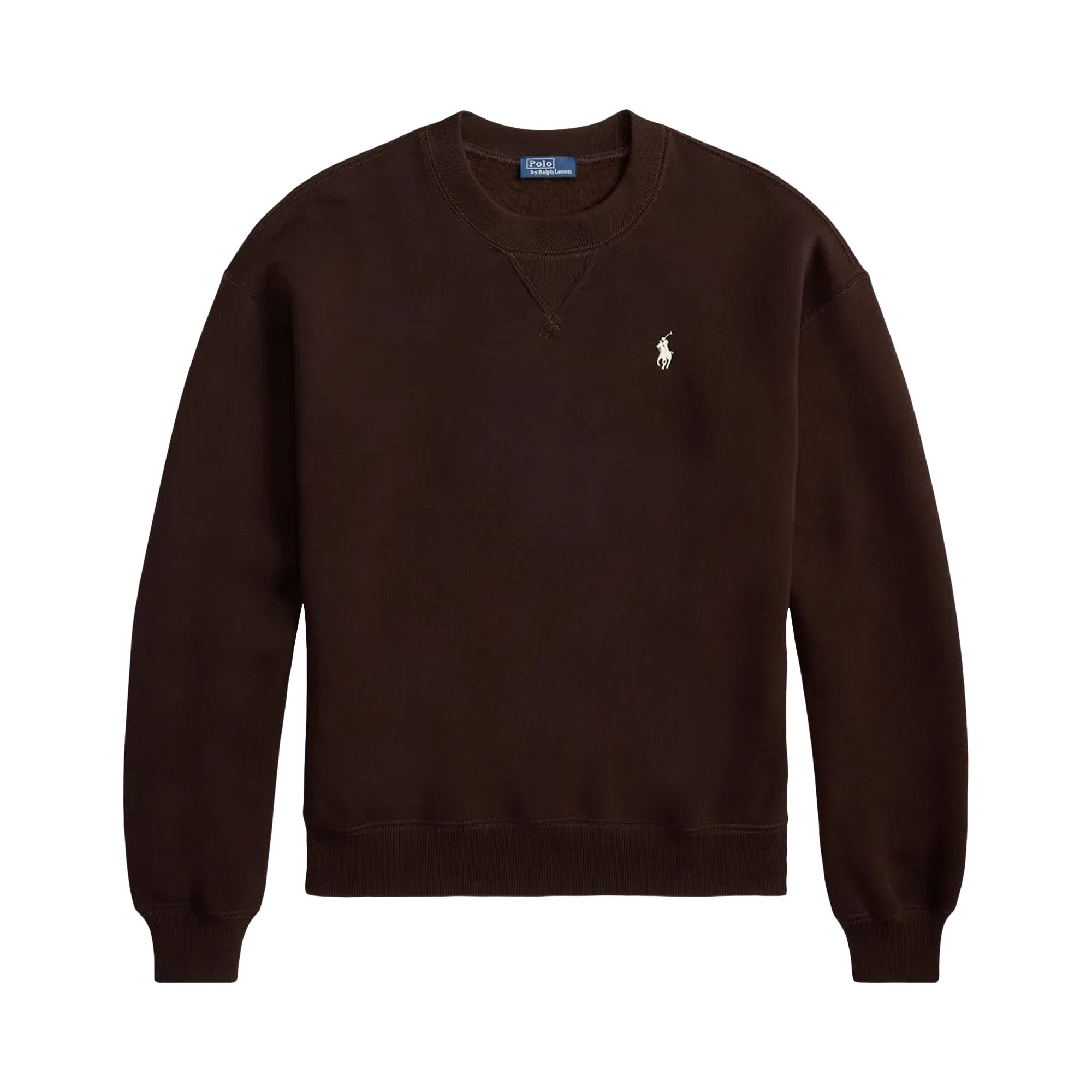 Pre-owned Polo Ralph Lauren Arctic Fleece Knit Long-sleeve Crew Neck Sweatshirt 'circuit Brown' | Women's Size