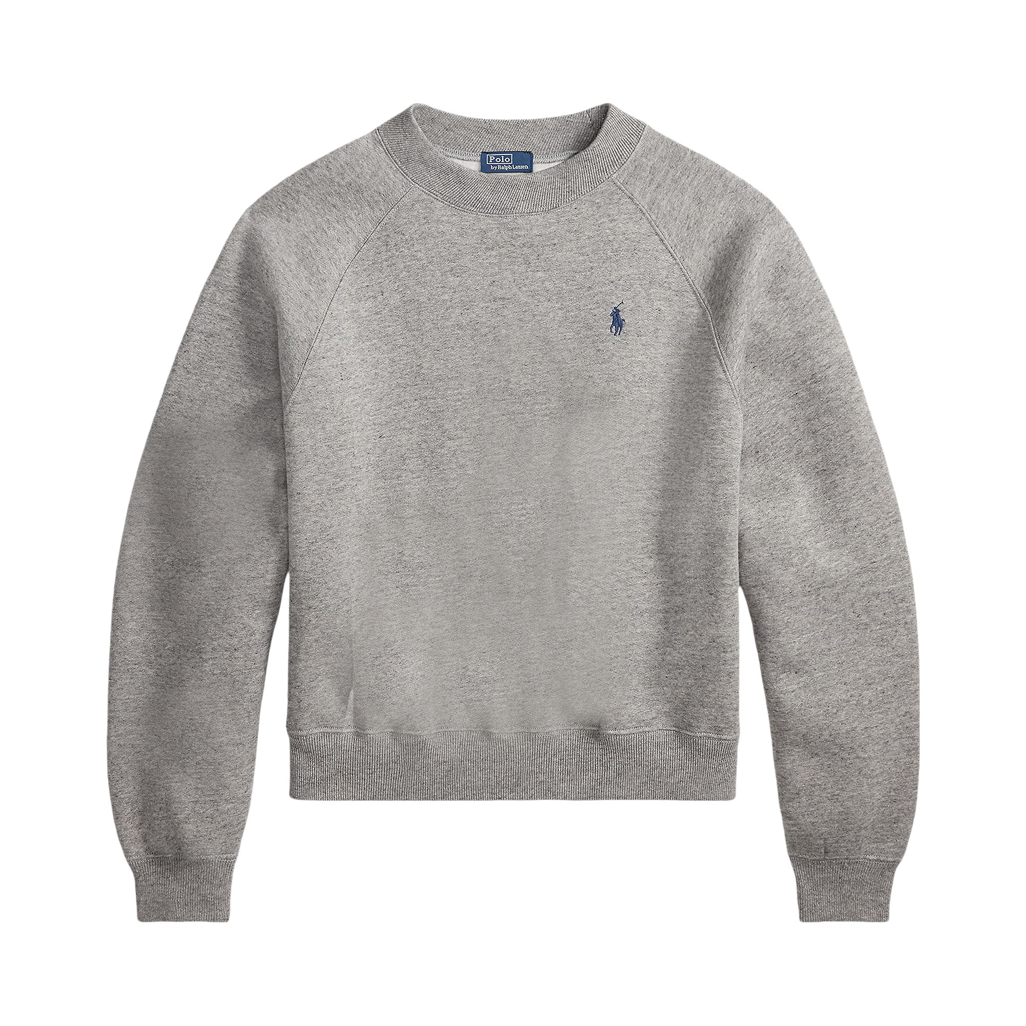 Pre-owned Polo Ralph Lauren Arctic Fleece Knit Long-sleeve Crew Neck Sweatshirt 'dark Vintage Heather' | Grey  In Gray