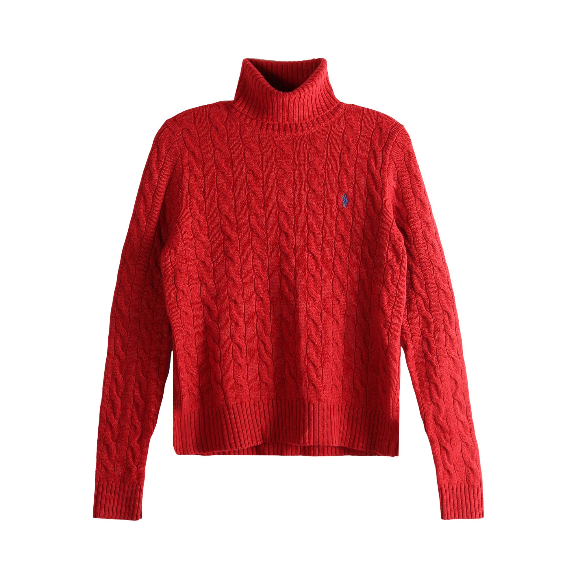 Pre-owned Polo Ralph Lauren Wool Cashmere Long-sleeve Pullover 'fireside Red' | Women's Size L