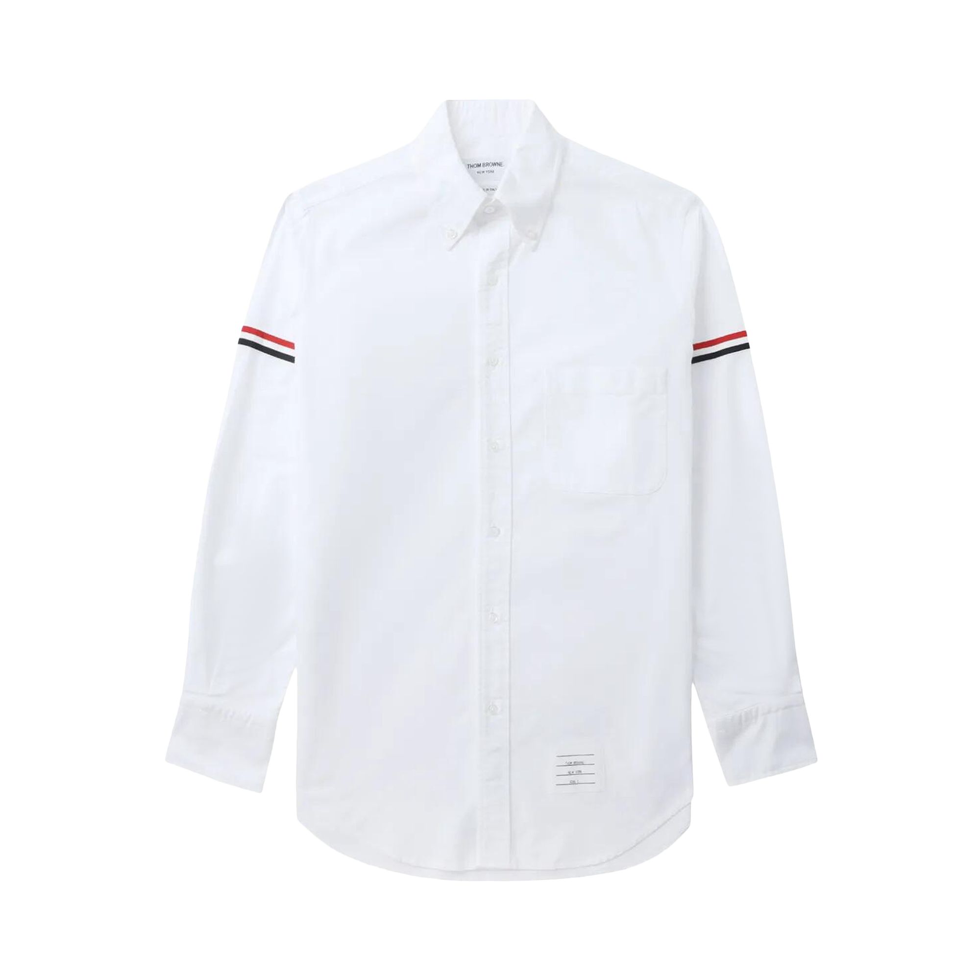 Pre-owned Thom Browne Classic Long-sleeve Button Down Point Shirt With Gg Armband In Oxford 'white' | Men's Si