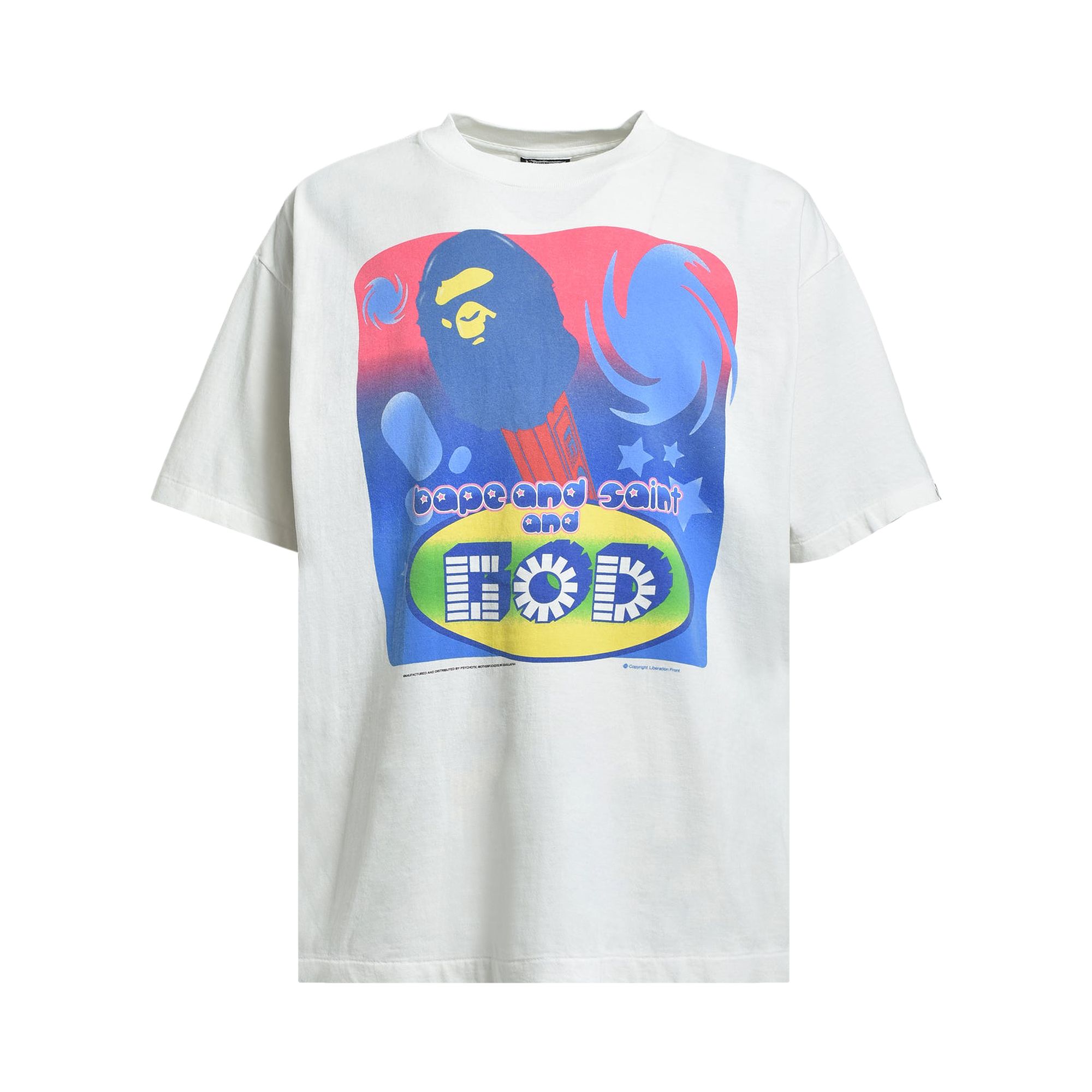 Pre-owned Saint Mxxxxxx Bape God T-shirt 'white' | Men's Size L
