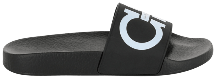 Ferragamo Wmns Groovy Dual Gancini Slide Black