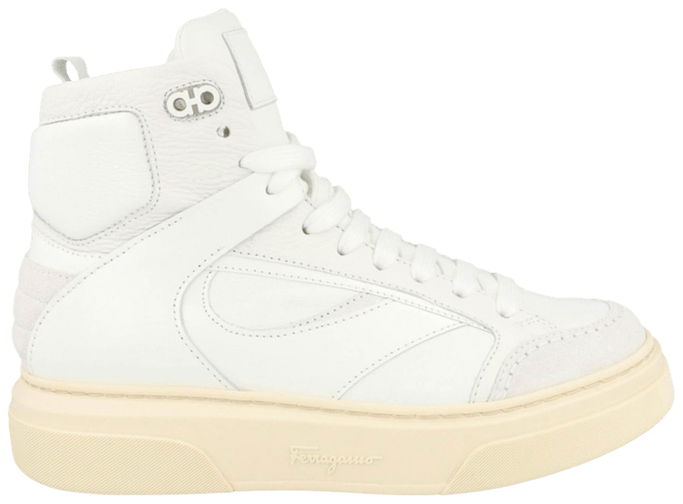Ferragamo Cassina High Sneaker White