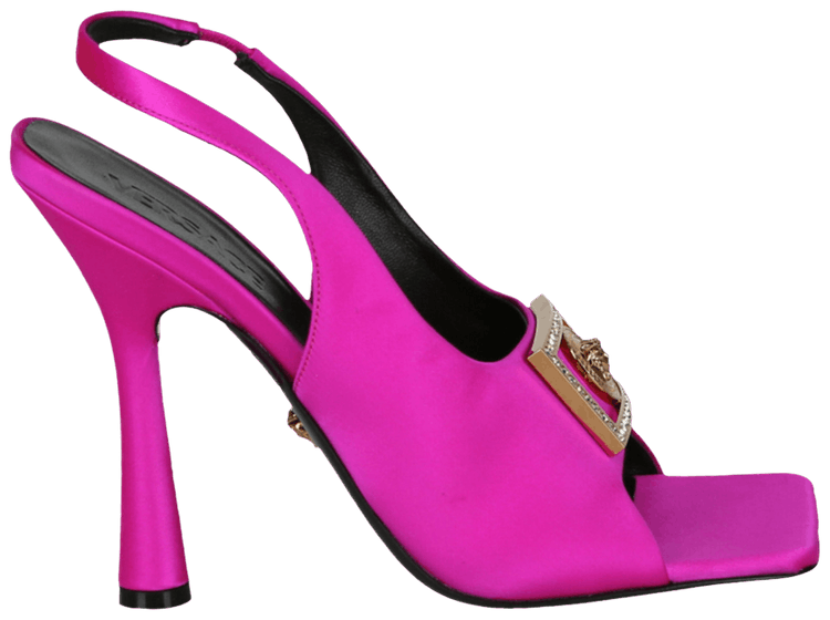 Versace Wmns Medusa Plaque Heeled Sandal Pink