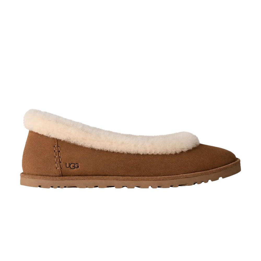 Pre-owned Ugg Wmns Zora Ballet Flat 'chestnut' | Brown | Women's Size 10