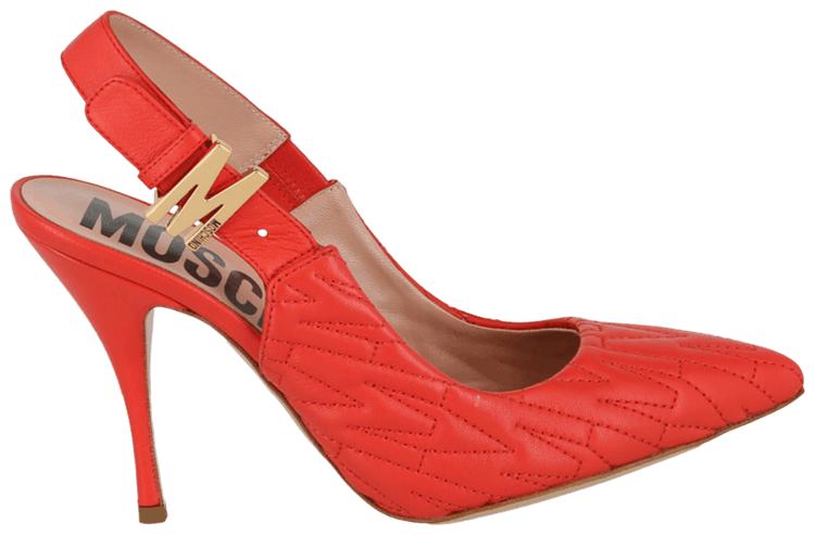 Moschino Wmns M Quilted Slingback Pump Orange