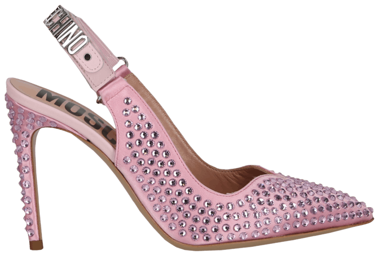 Moschino Wmns Crystal Embellished Slingback Pump Pink