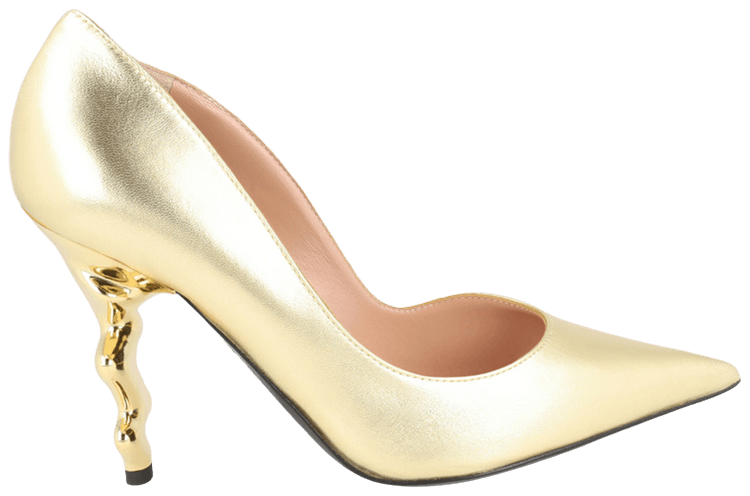 Moschino Wmns Metallic Sculpted Heel Pump Gold