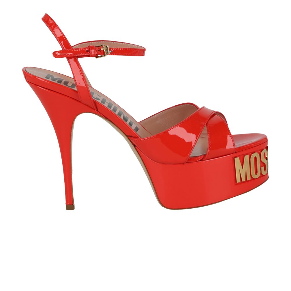 MOSCHINO Pre-owned Wmns Logo Plaque Platform Heel 'orange' | Women's Size 38